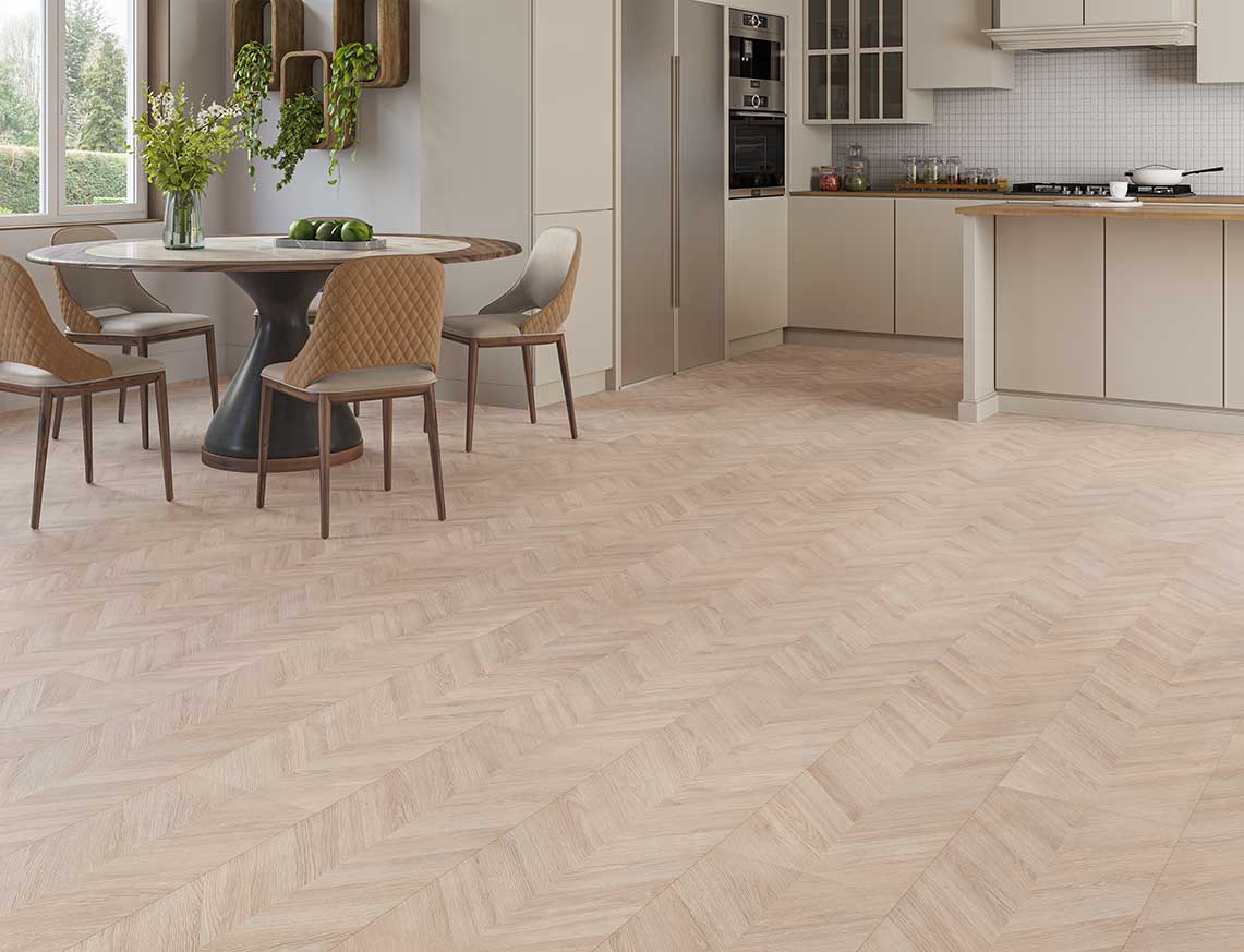 AGT 8mm Elvora Oak Chevron Laminate Flooring - Image 4