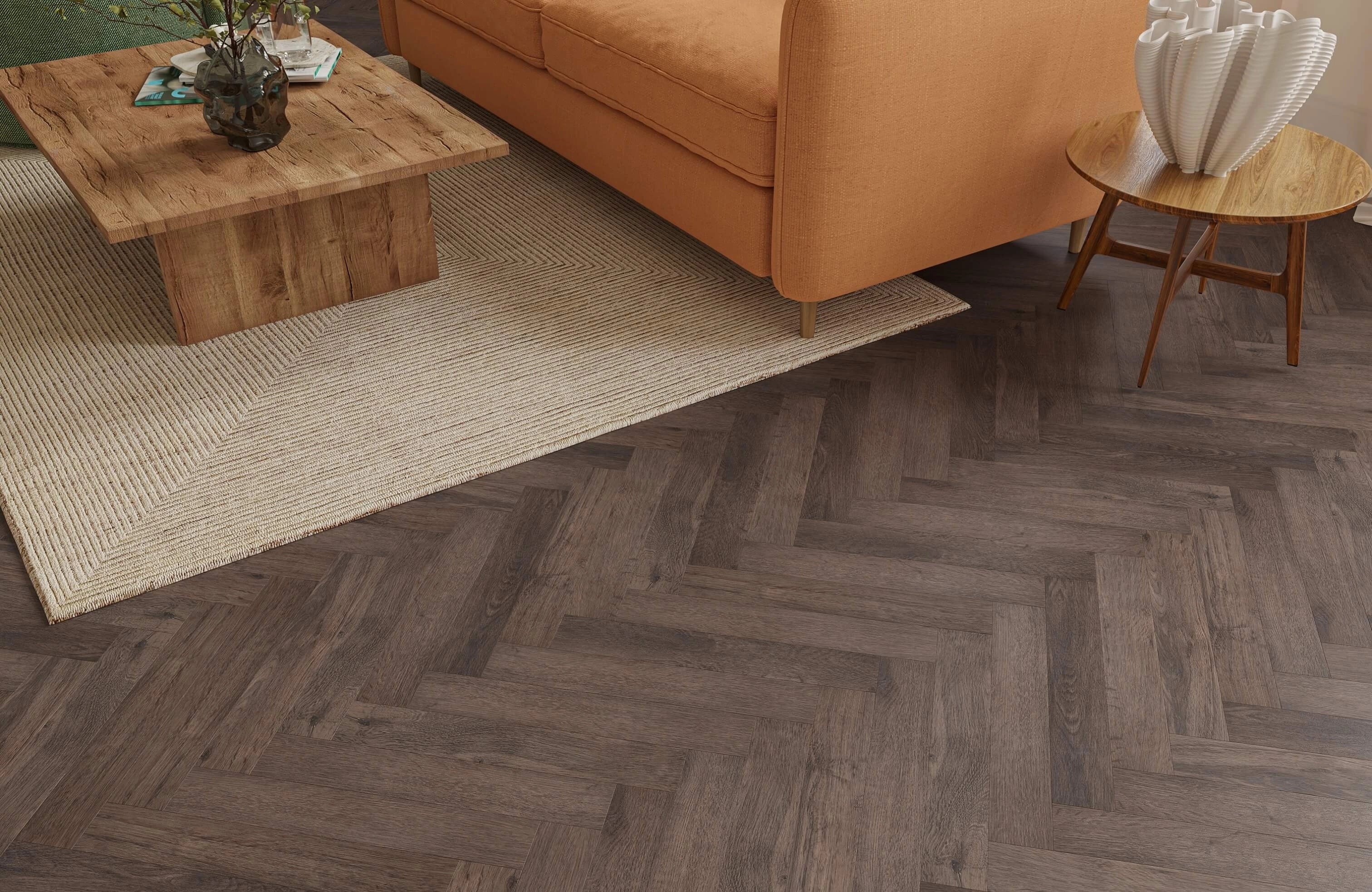 Alba Whisper Oak Herringbone Waterproof Glue Down LVT - Image 3