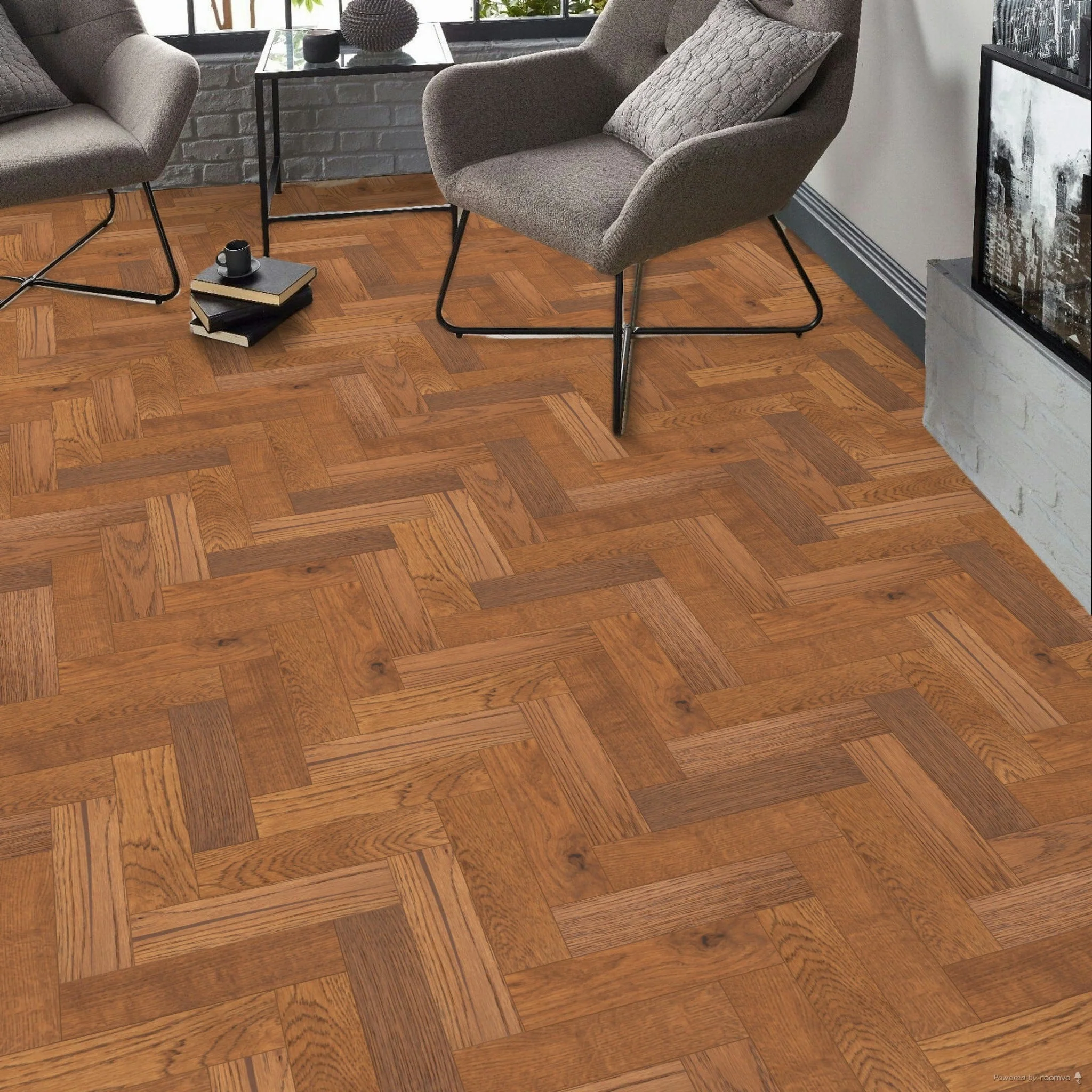 Verona Amberwood Herringbone Oak Engineered Wood Flooring - Image 6