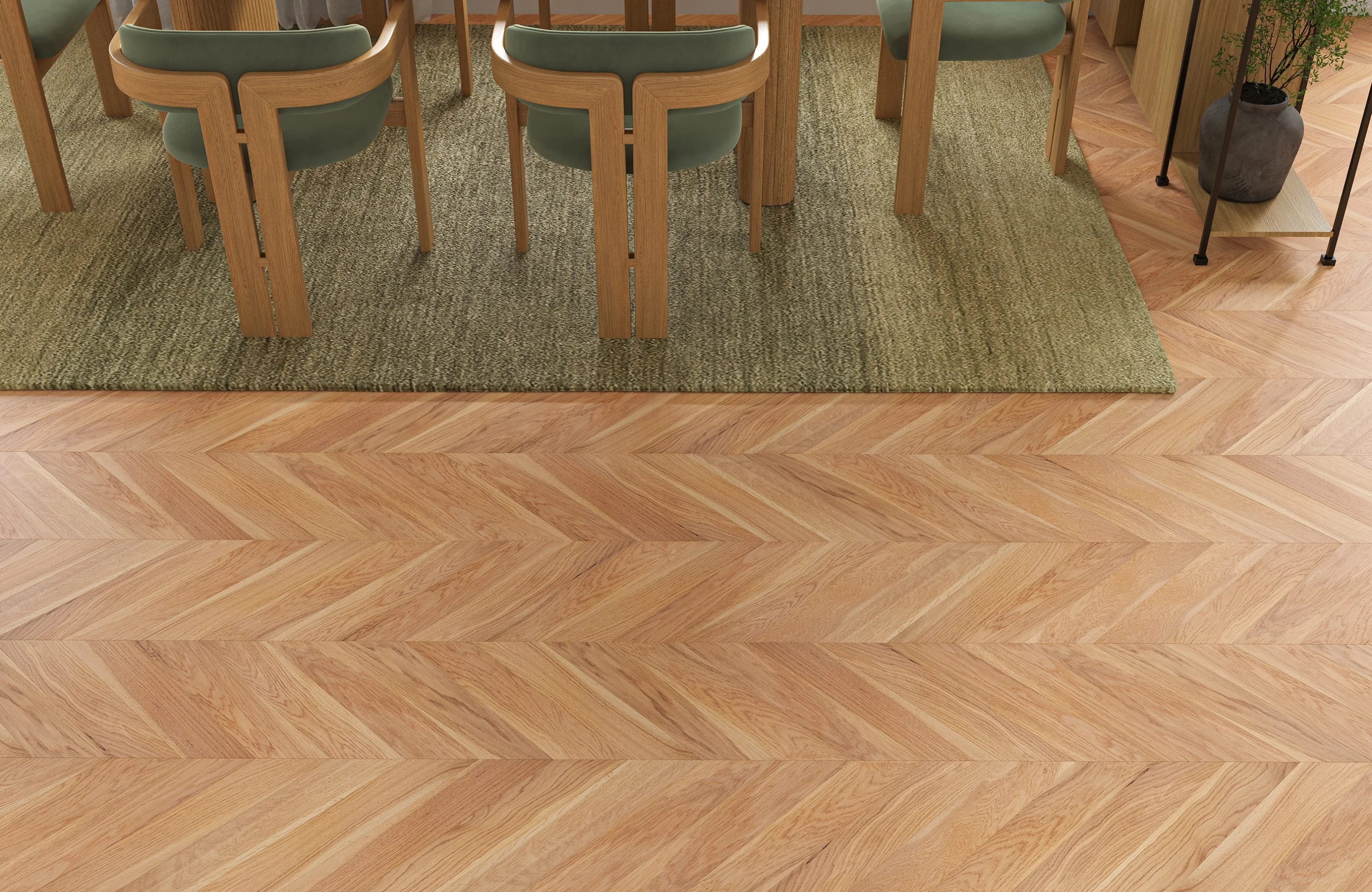 Dunmore Oak 14mm Chevron Engineered Wood Flooring - Image 2