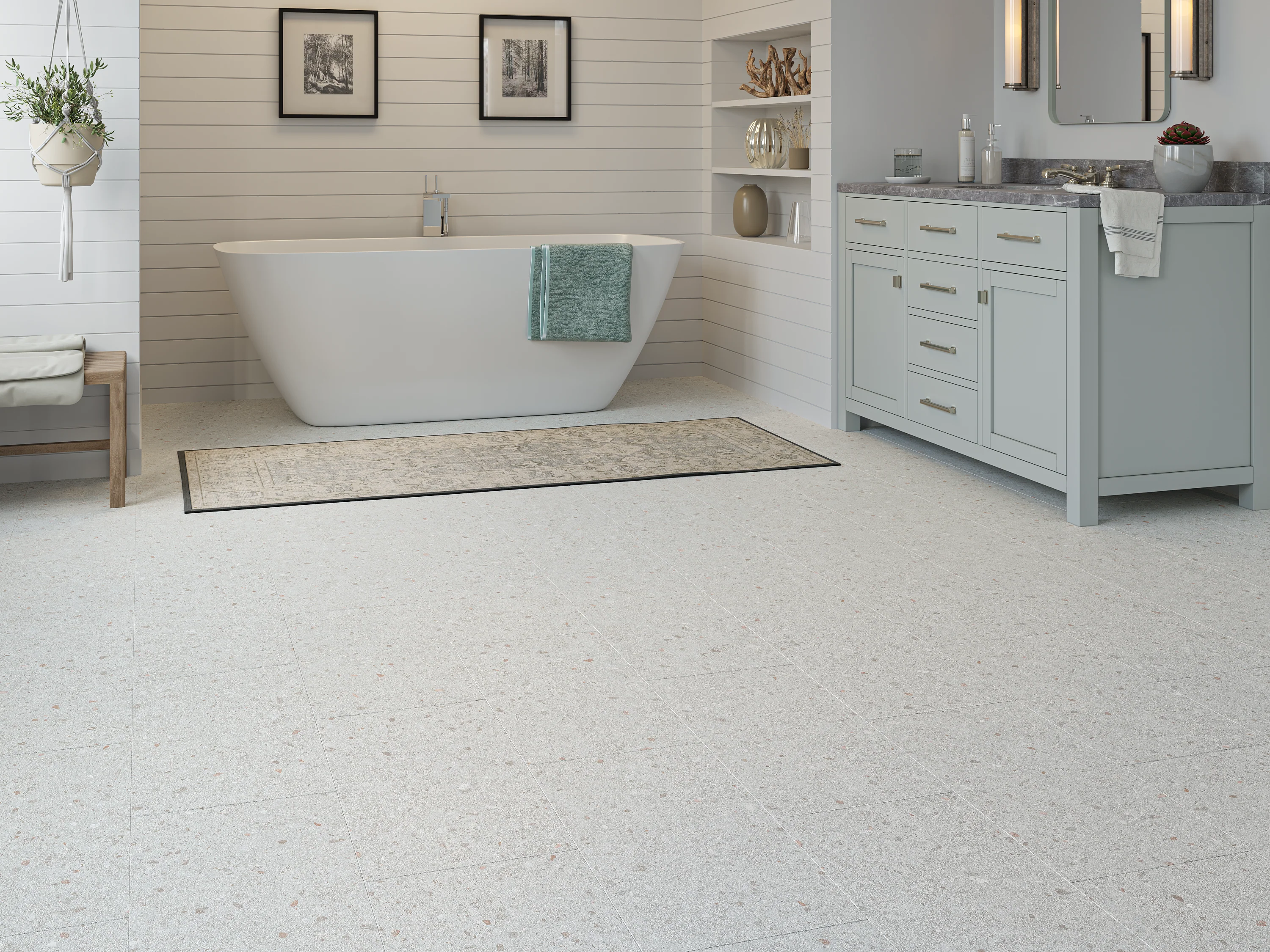 Endura White Camden 6.5mm SPC Rigid Core Luxury Vinyl Tile LVT Click Flooring - Image 2