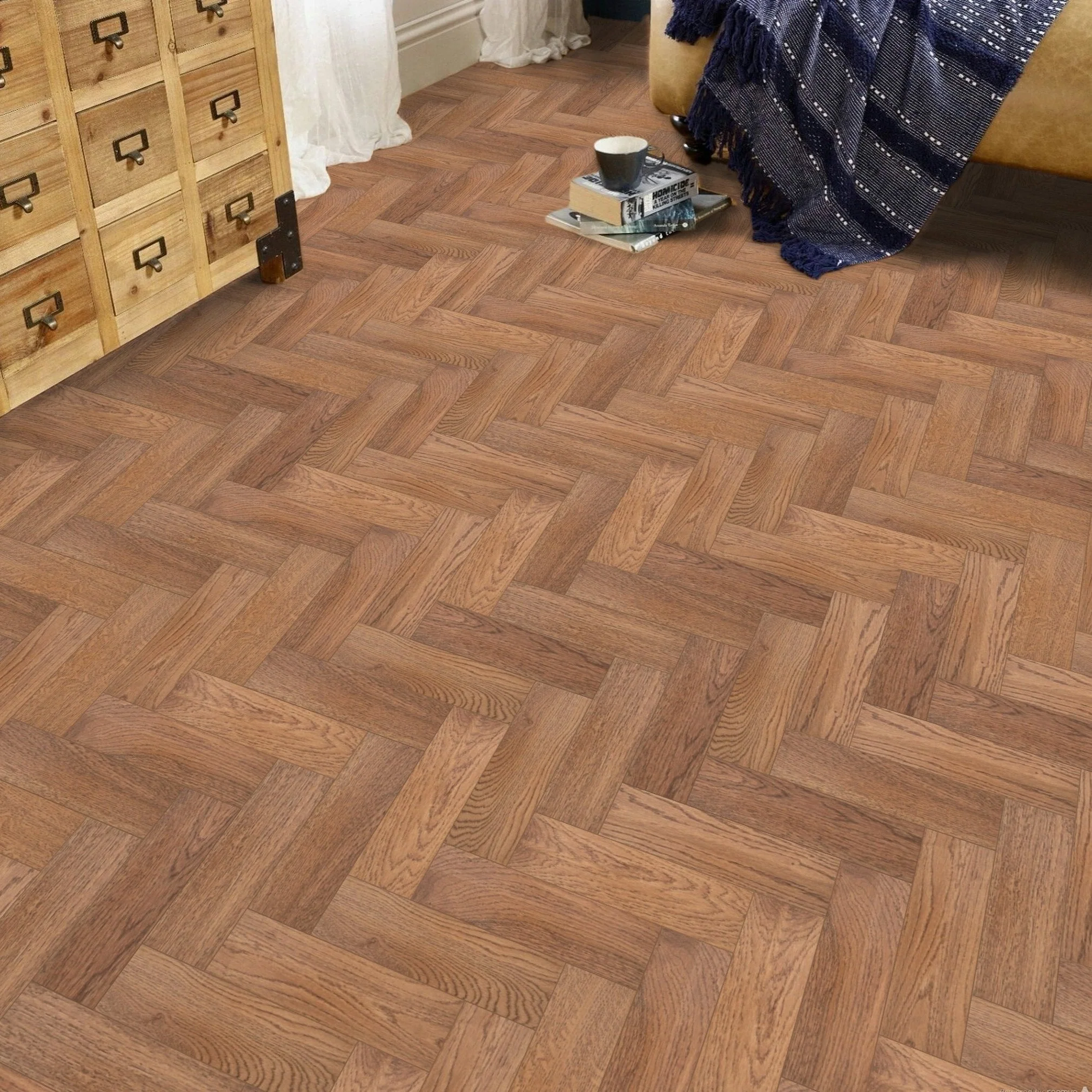 Farnham Oak Herringbone 14mm Engineered Wood Flooring - Image 3