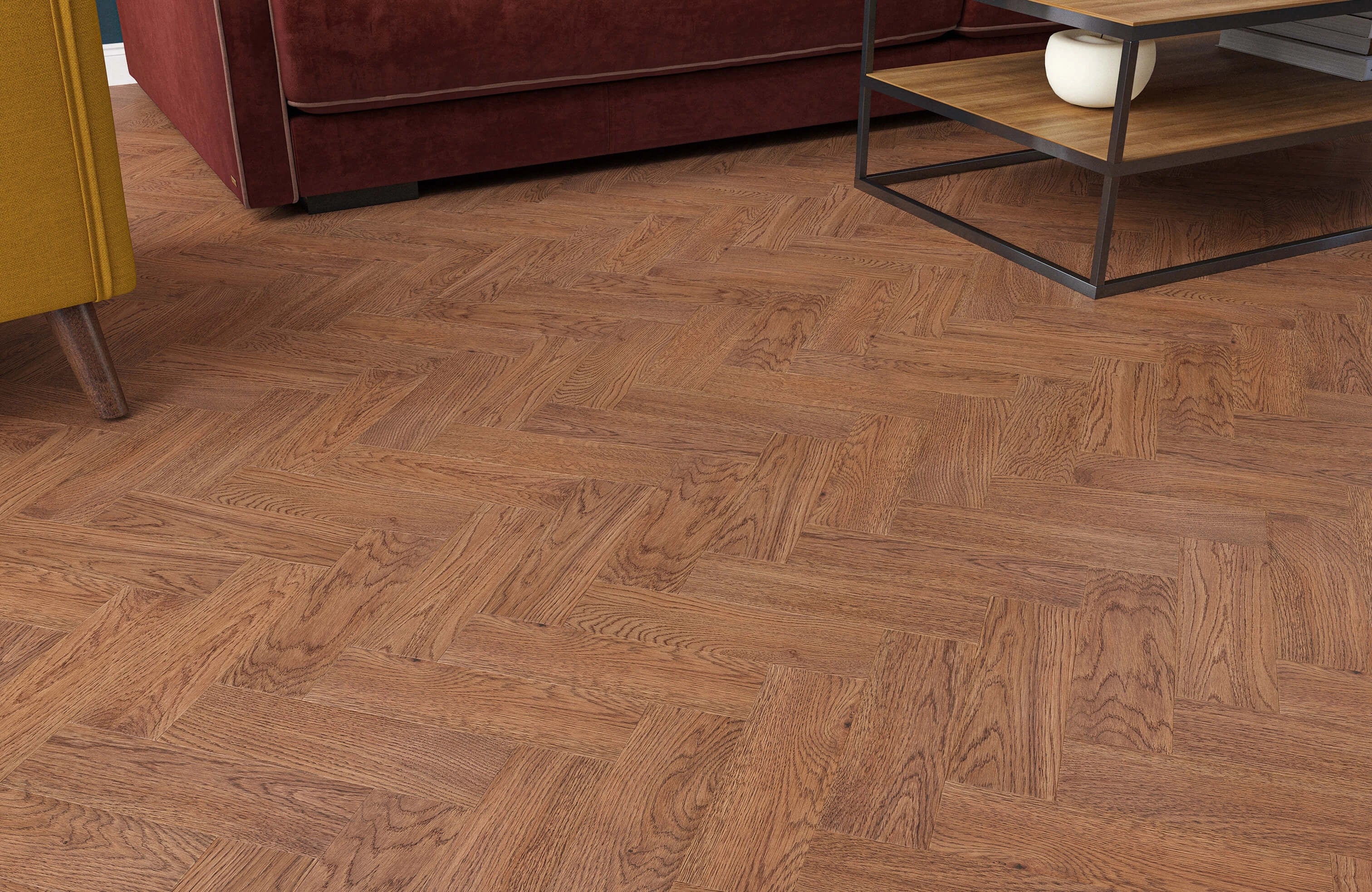 Farnham Oak Herringbone 14mm Engineered Wood Flooring - Image 4