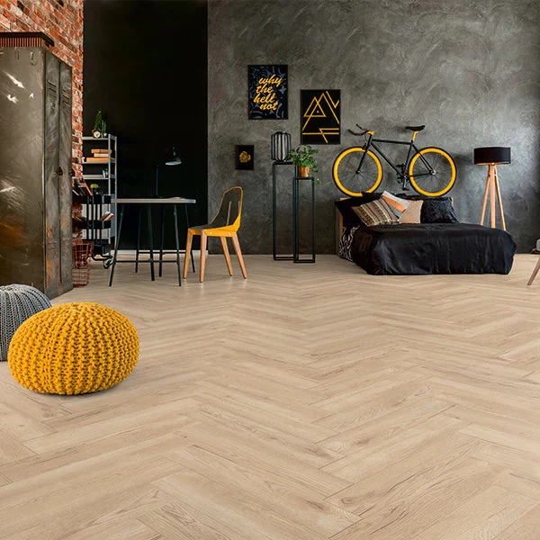 Forenzo 8mm Imperial Oak wide  Herringbone Laminate Flooring - Image 2