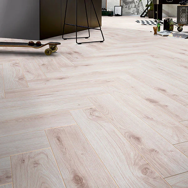 Forenzo White Oak wide Herringbone Laminate Flooring - Image 2