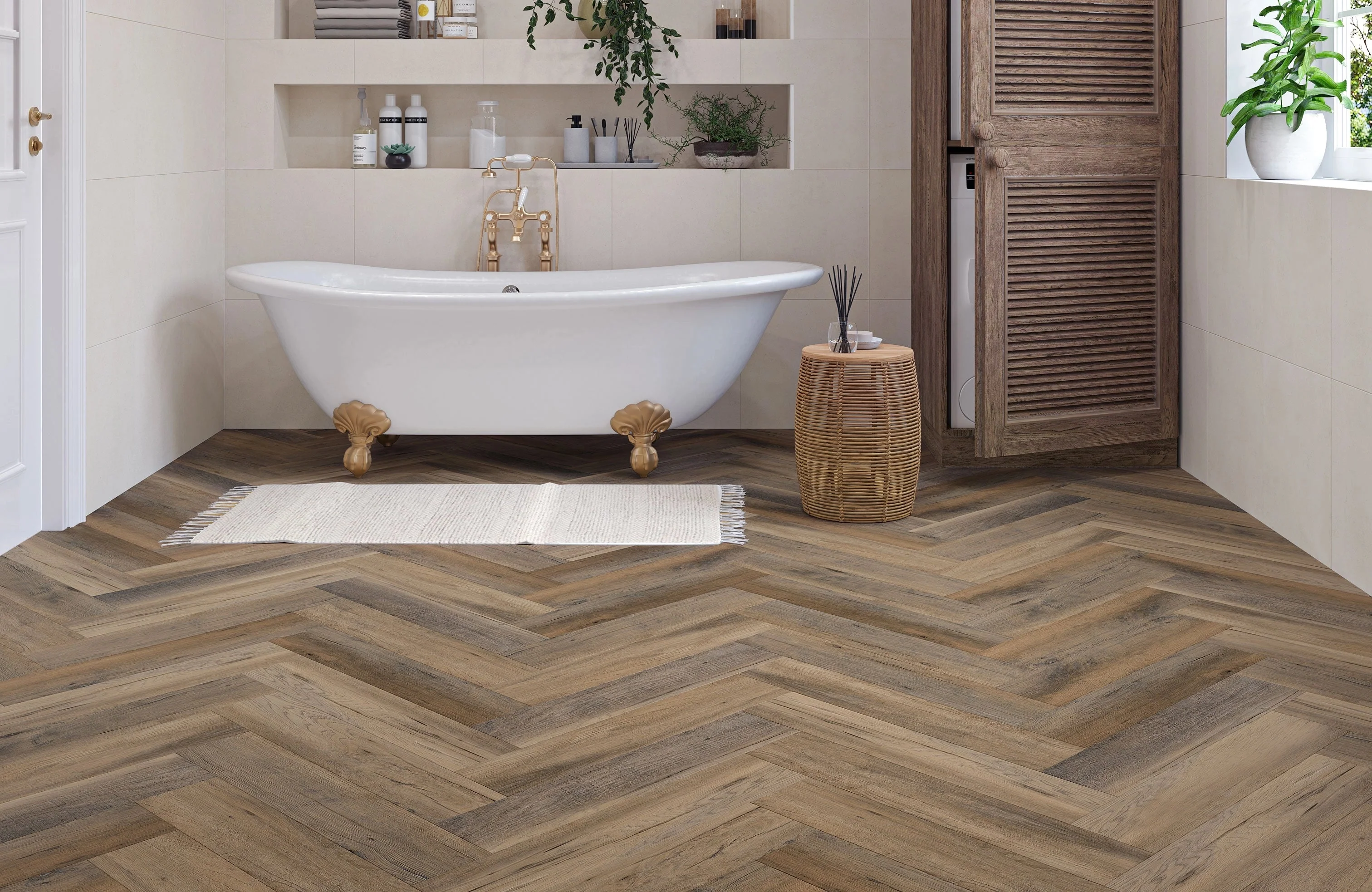 Heritage Milford Oak 6.5mm Click Herringbone LVT SPC Waterproof Flooring - Image 3