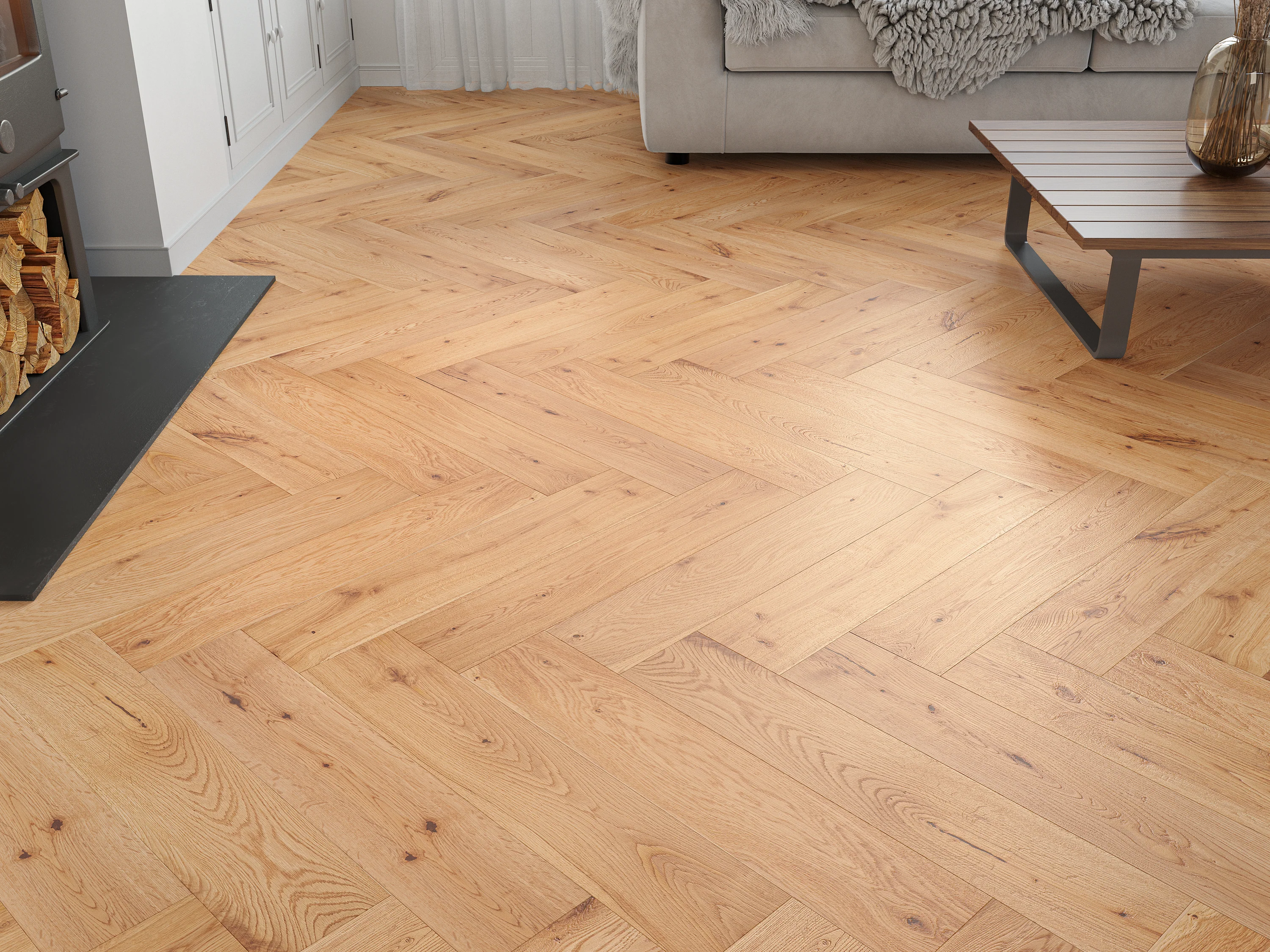 Holloway Grain Oak 15mm Herringbone Engineered Wood Flooring - Image 5