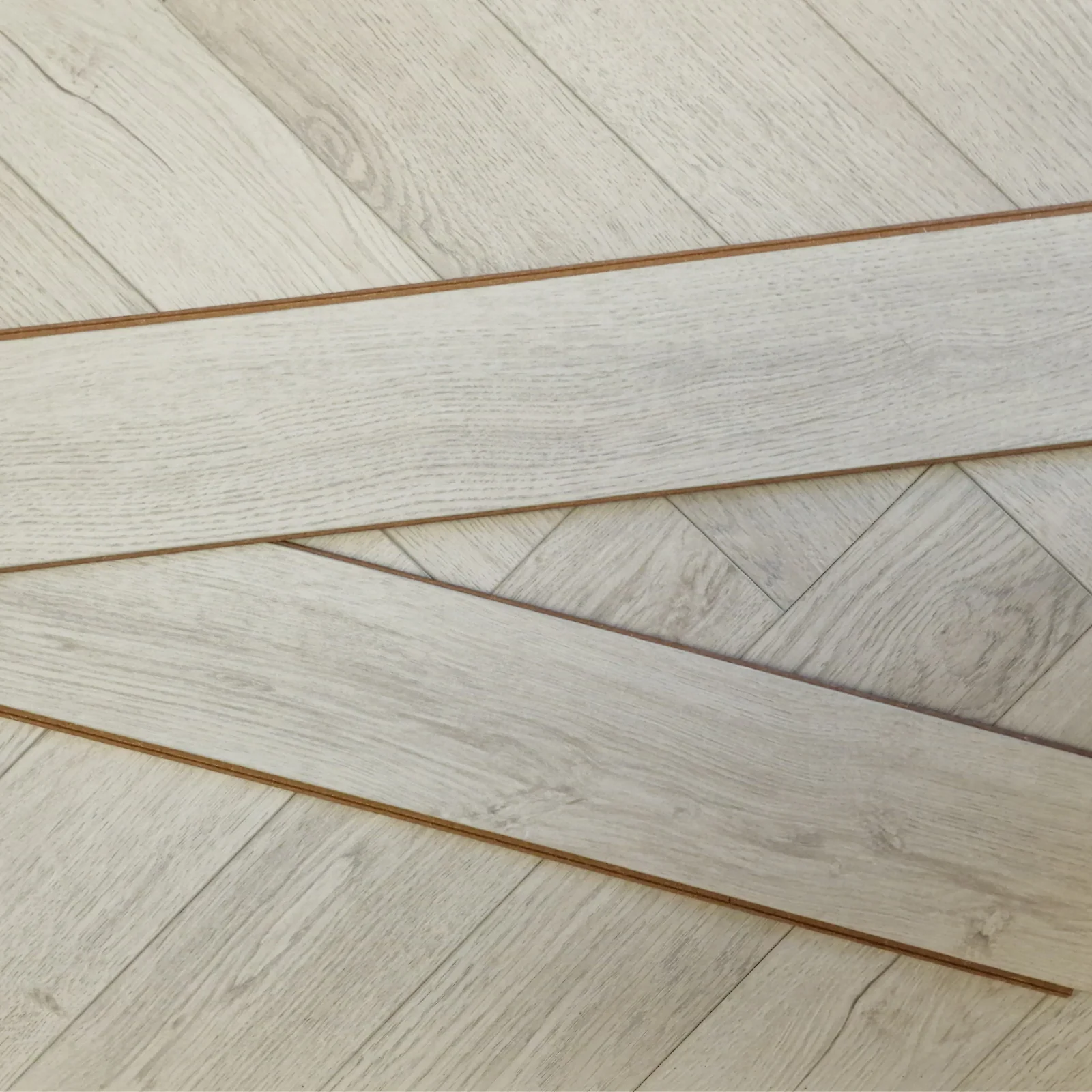 Greige 12mm Ashford Oak Herringbone Laminate Flooring - Image 12