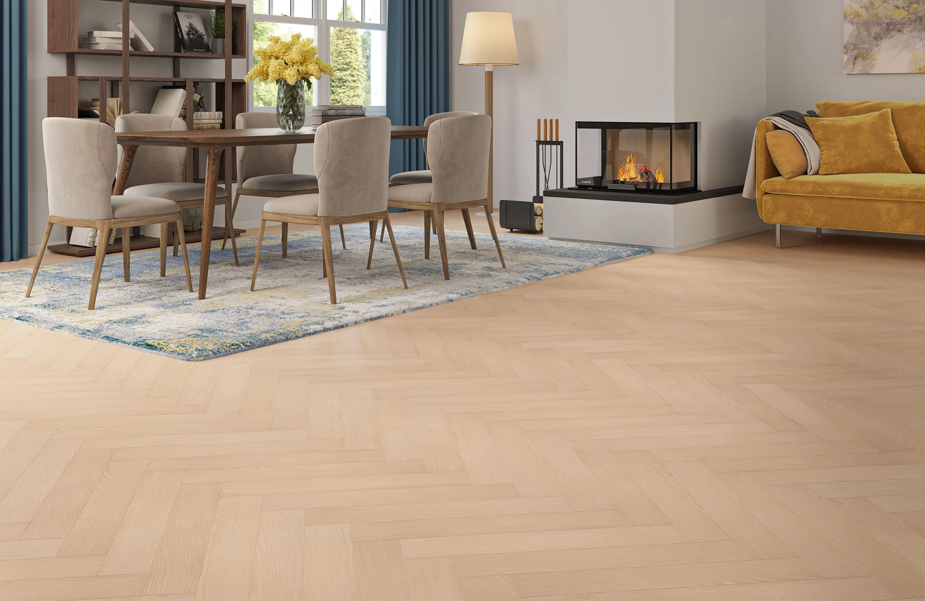 Kingsley 8mm Eversham Oak Herringbone Laminate Flooring - Image 2