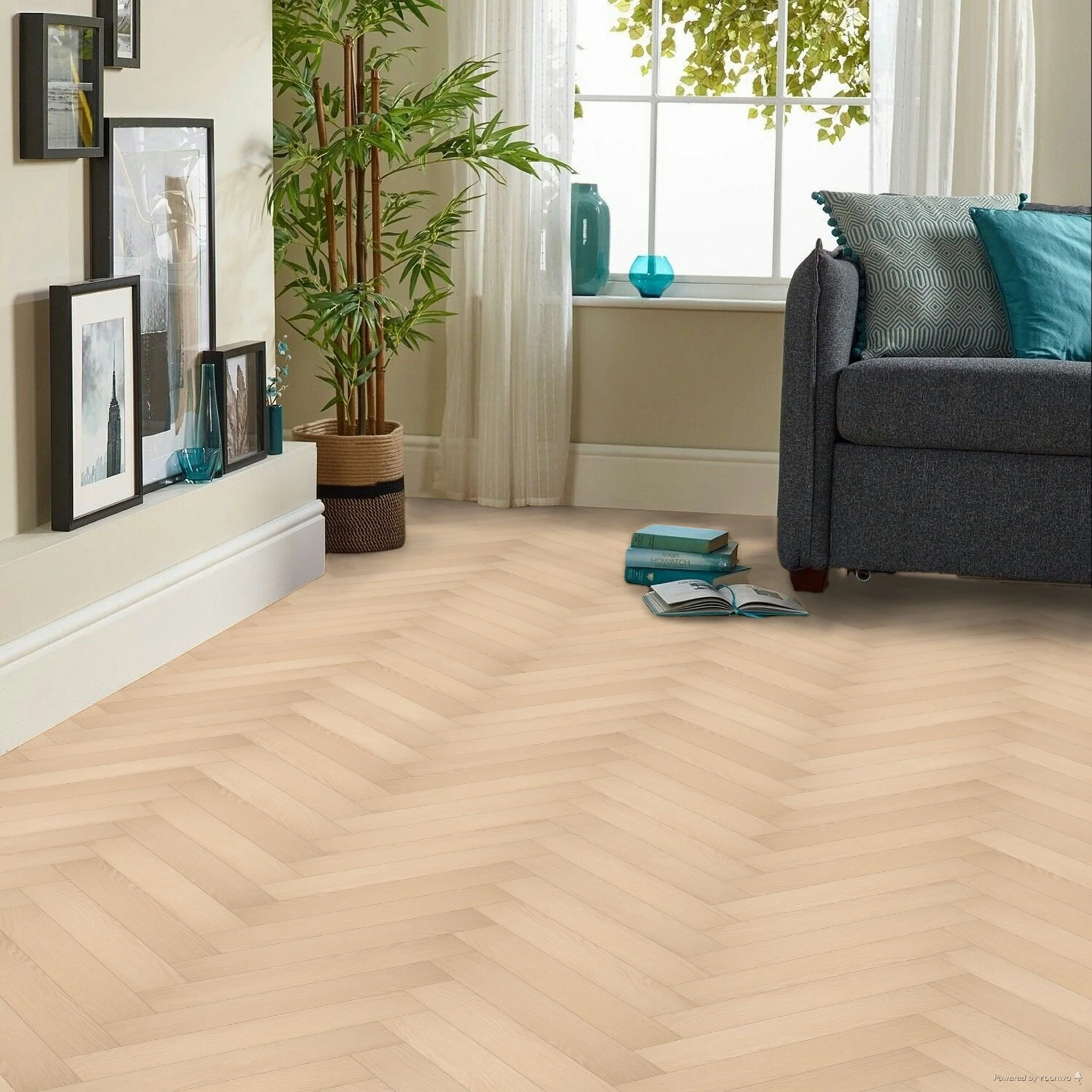 Kingsley 8mm Eversham Oak Herringbone Laminate Flooring - Image 5