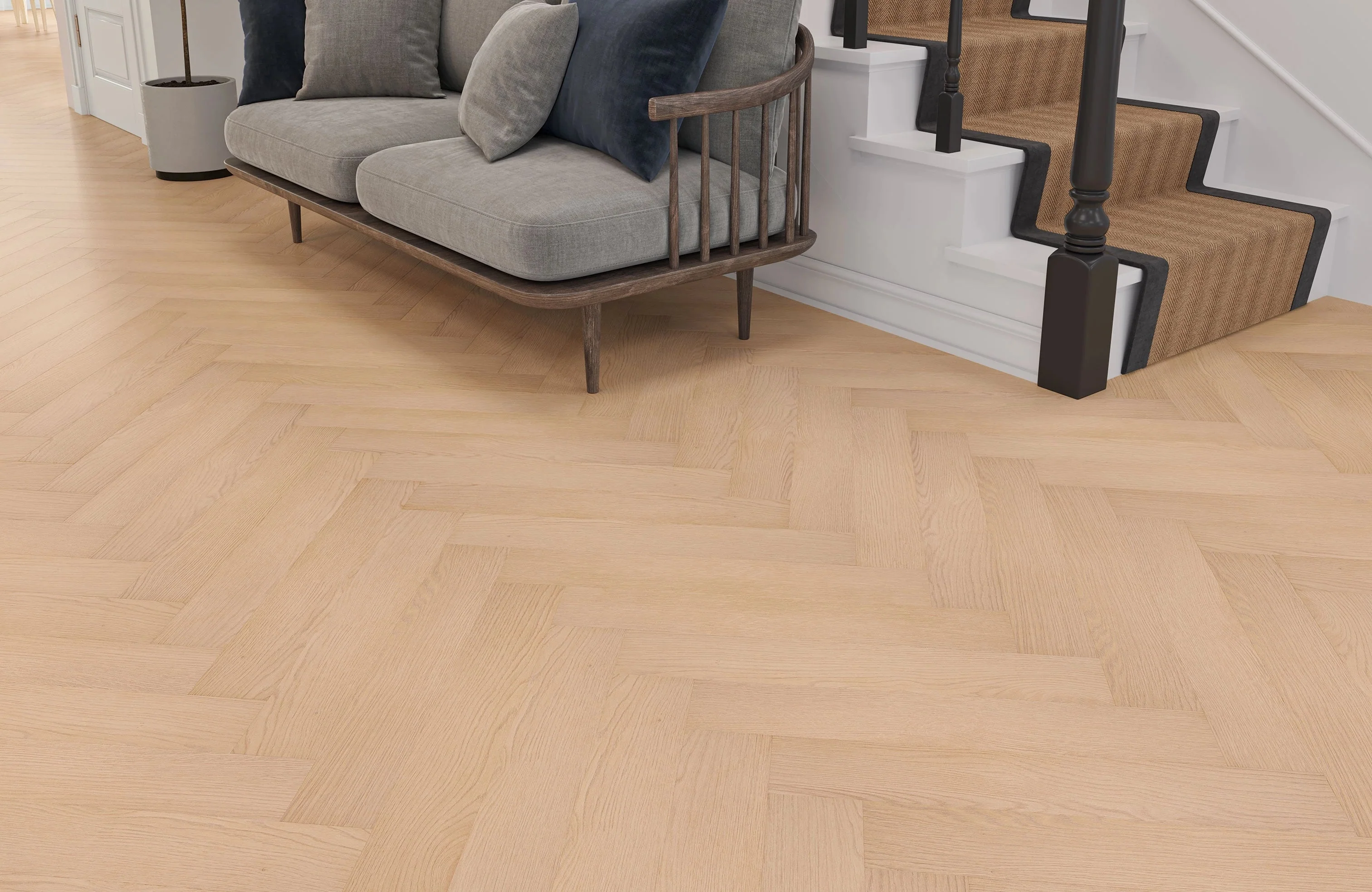 Kingsley 8mm Hartington Oak Herringbone Laminate Flooring - Image 2
