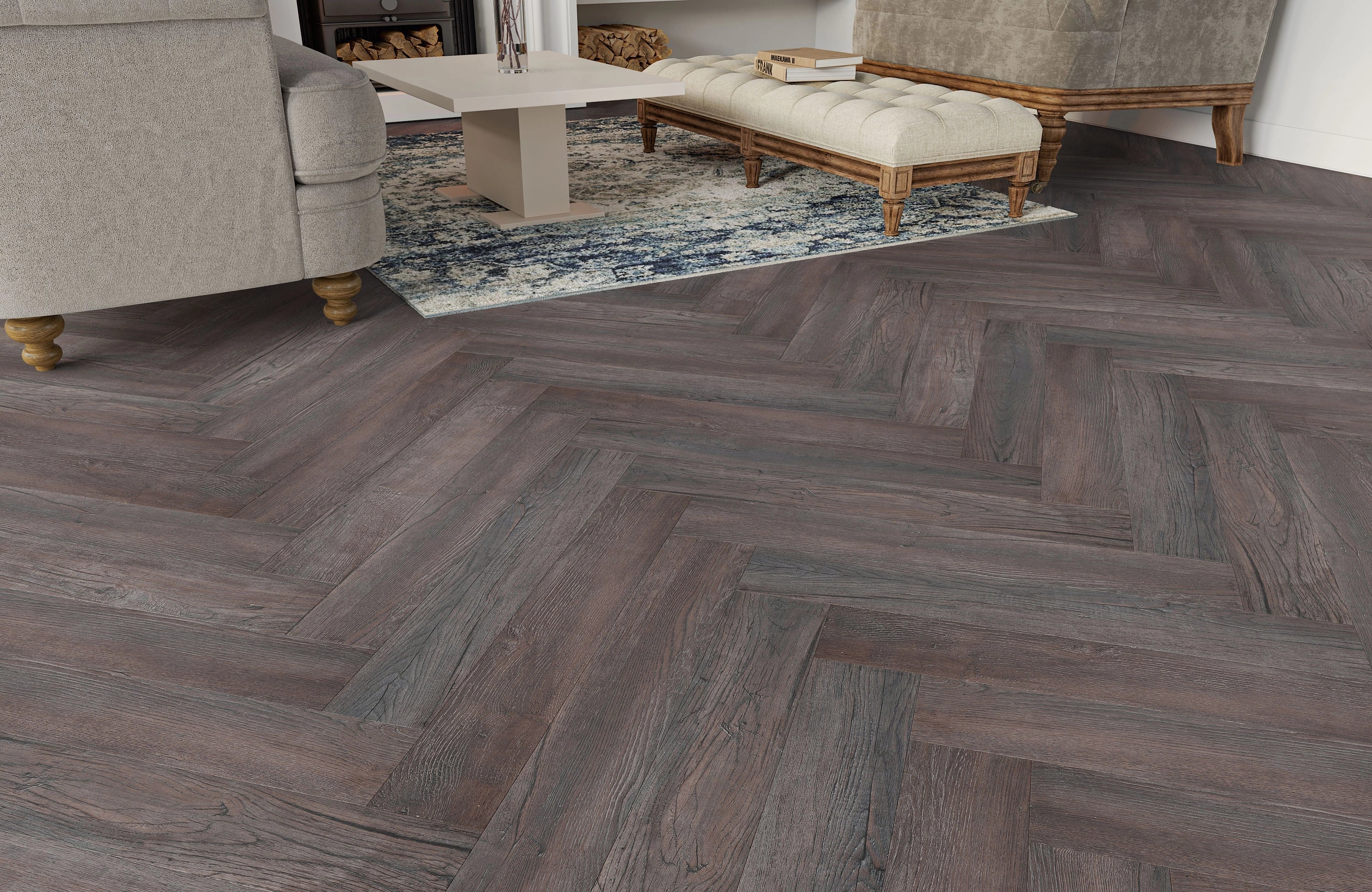 Rustic Oak 8mm Kingsley Herringbone Laminate Flooring - Image 2
