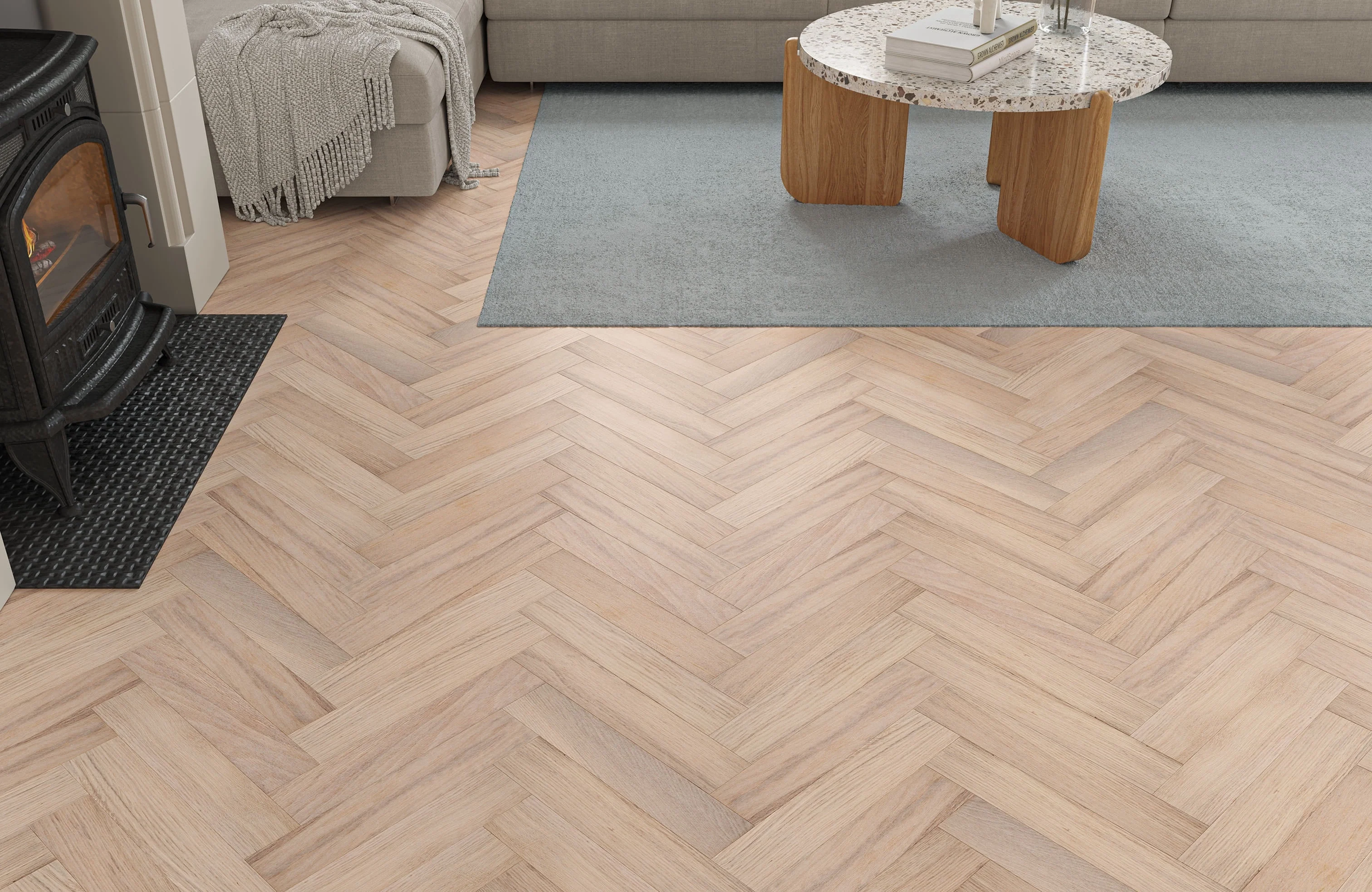 PrimeLine Alston Oak 20mm Herringbone Engineered Wood Flooring - Image 3