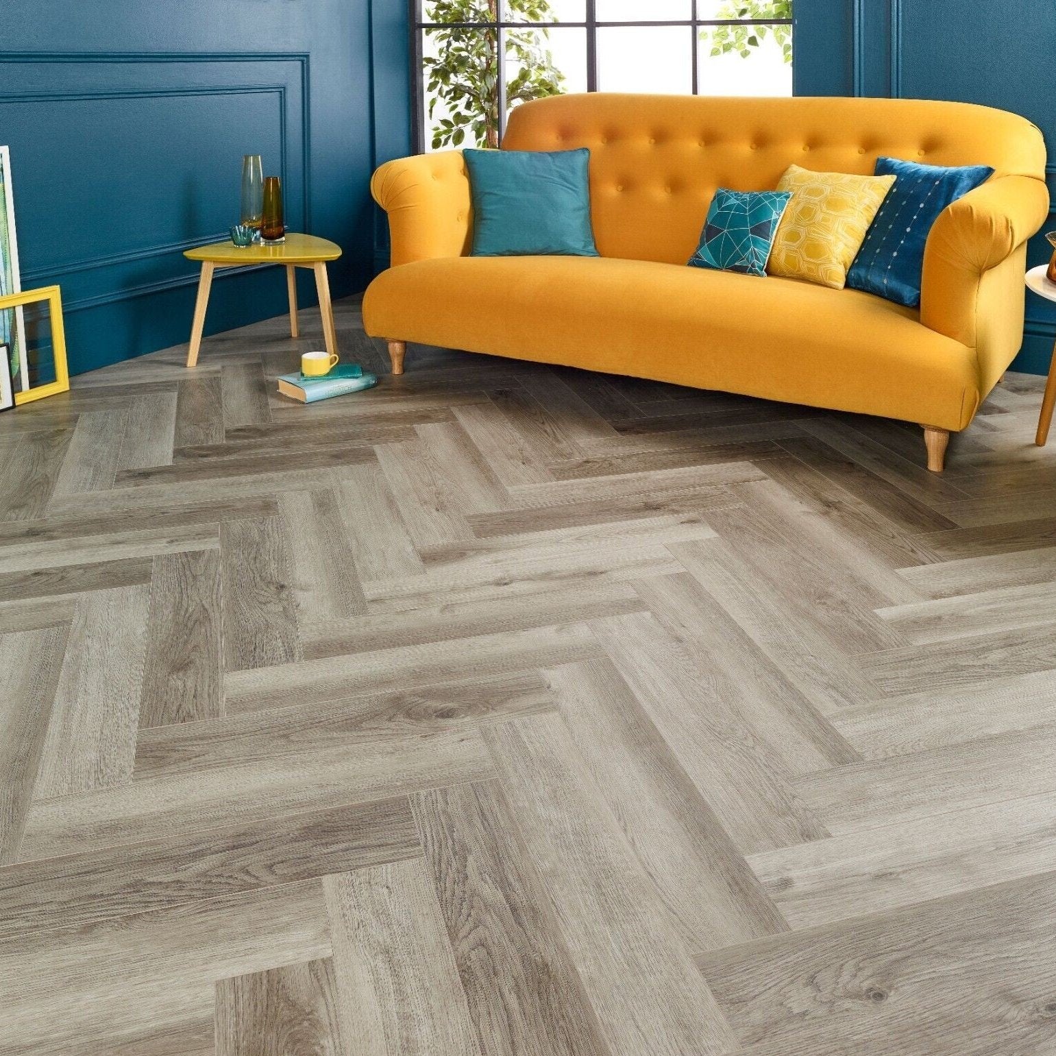 Regalia Coal Oak 6mm Herringbone LVT Rigid Core Click Luxury Vinyl Tile Flooring - Image 2