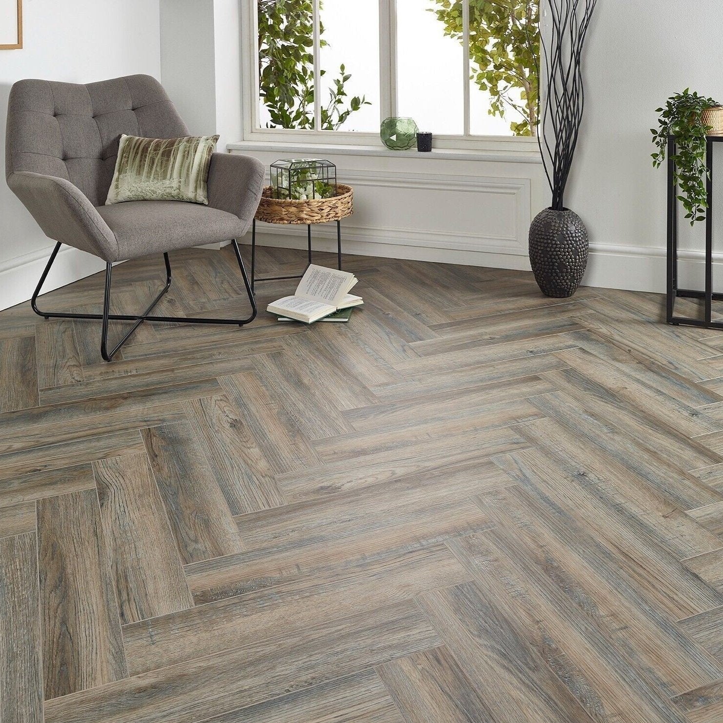 Regalia Coastal Oak 6mm Herringbone LVT Rigid Core Click Luxury Vinyl Tile Flooring - Image 3