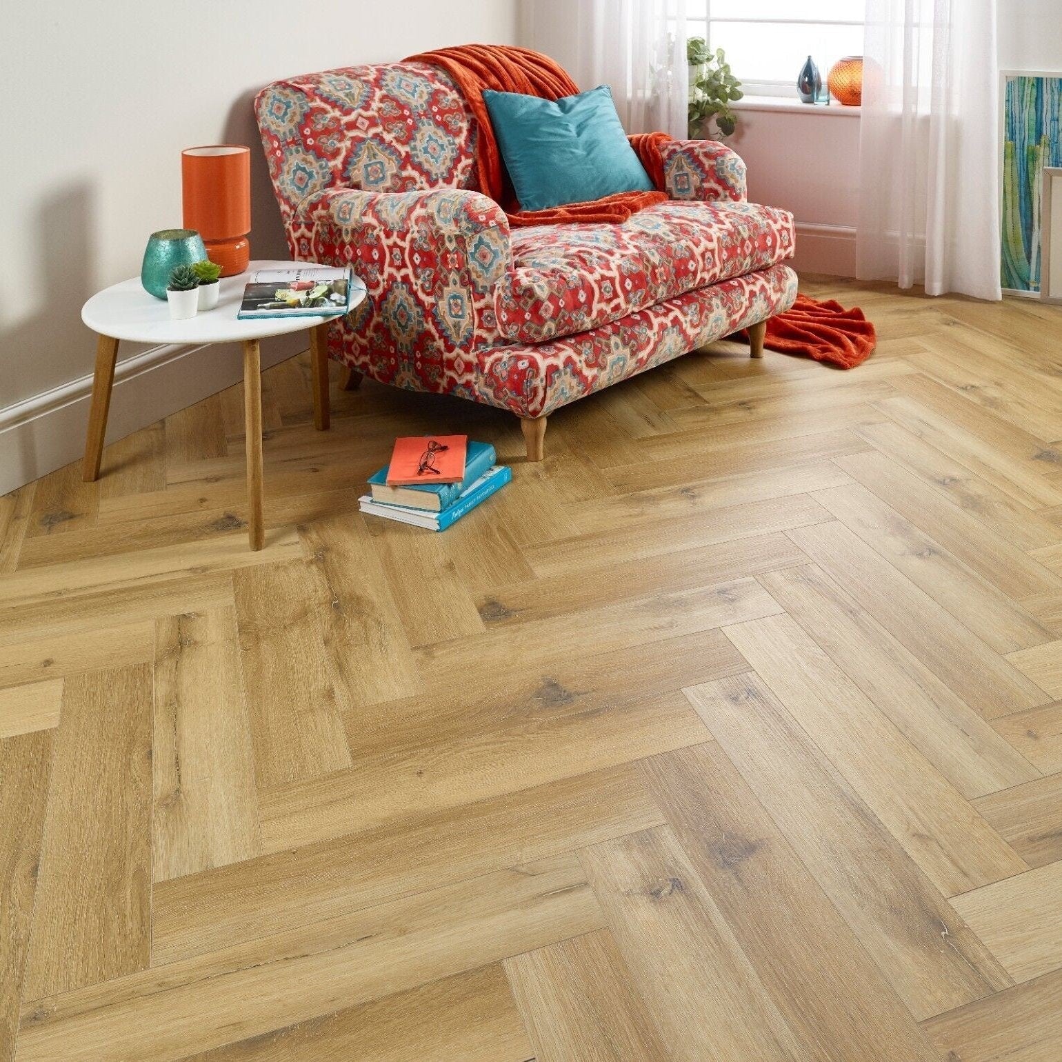 Regalia Dune Natural Oak 6mm Herringbone LVT Rigid Core Click Luxury Vinyl Tile Flooring - Image 4