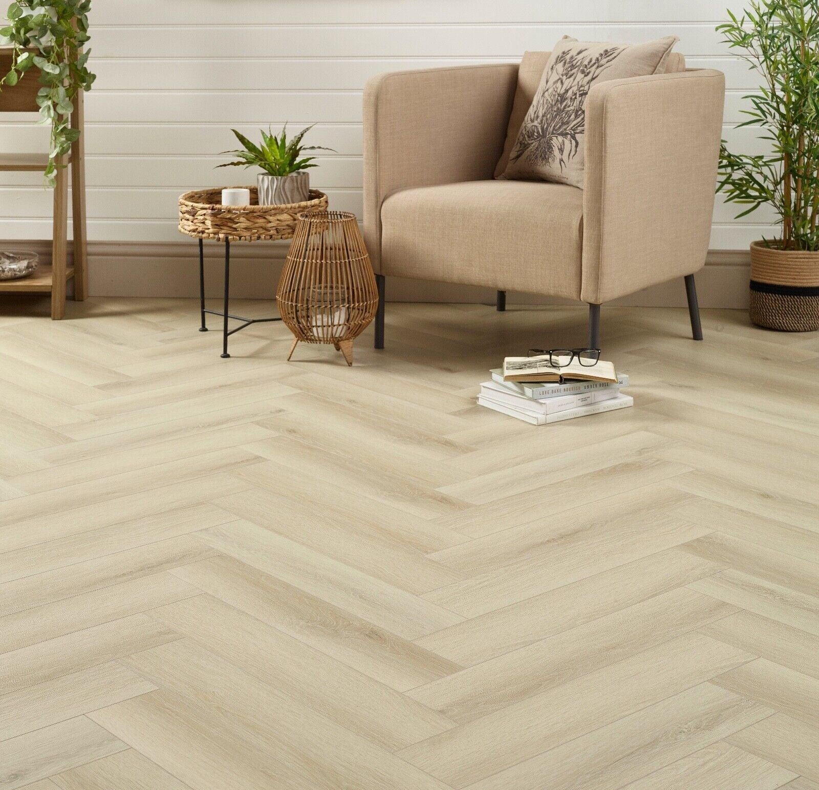 Regalia Pearl Oak 6mm Herringbone LVT Rigid Core Click Luxury Vinyl Tile Flooring - Image 3
