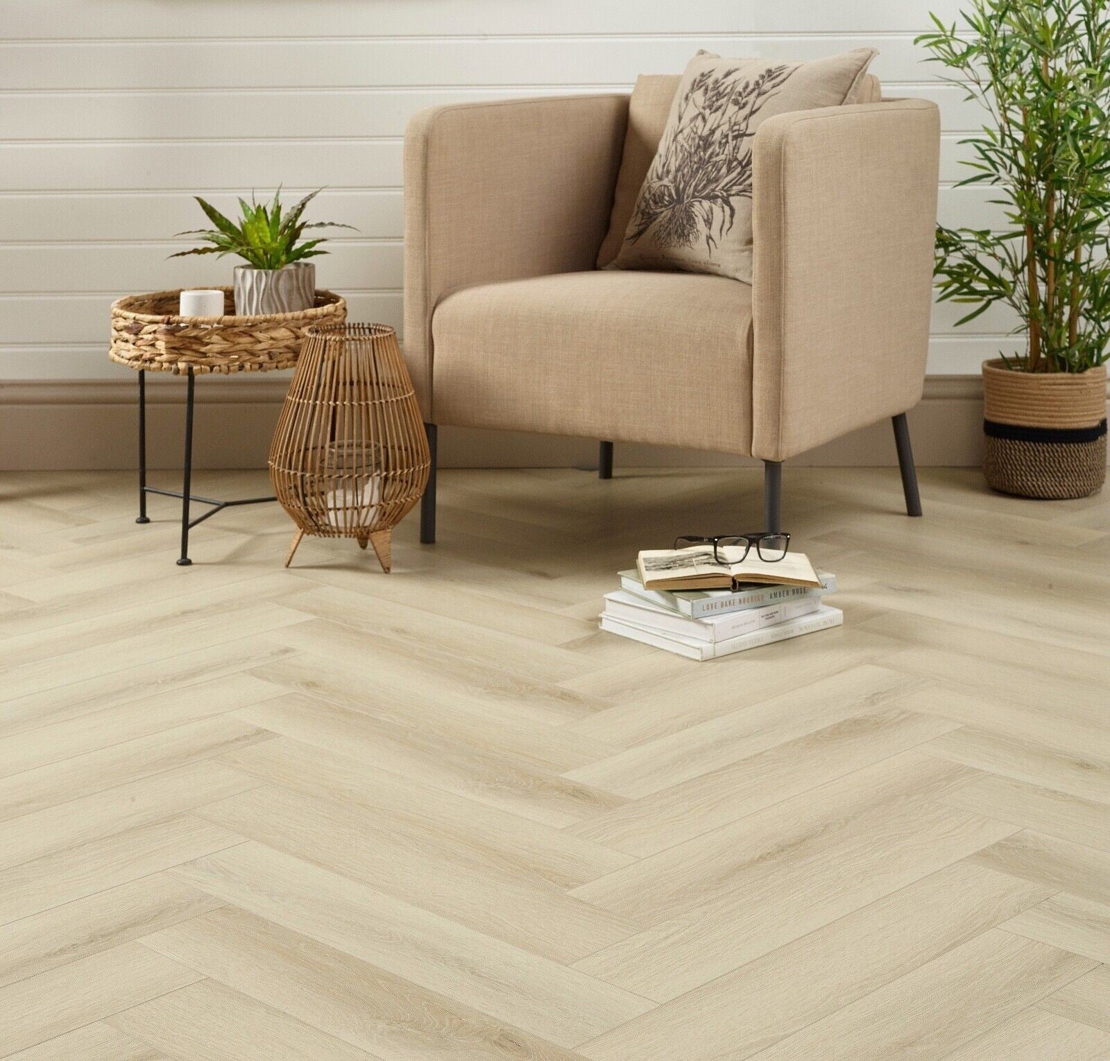 Regalia Pearl Oak 6mm Herringbone LVT Rigid Core Click Luxury Vinyl Tile Flooring - Image 5