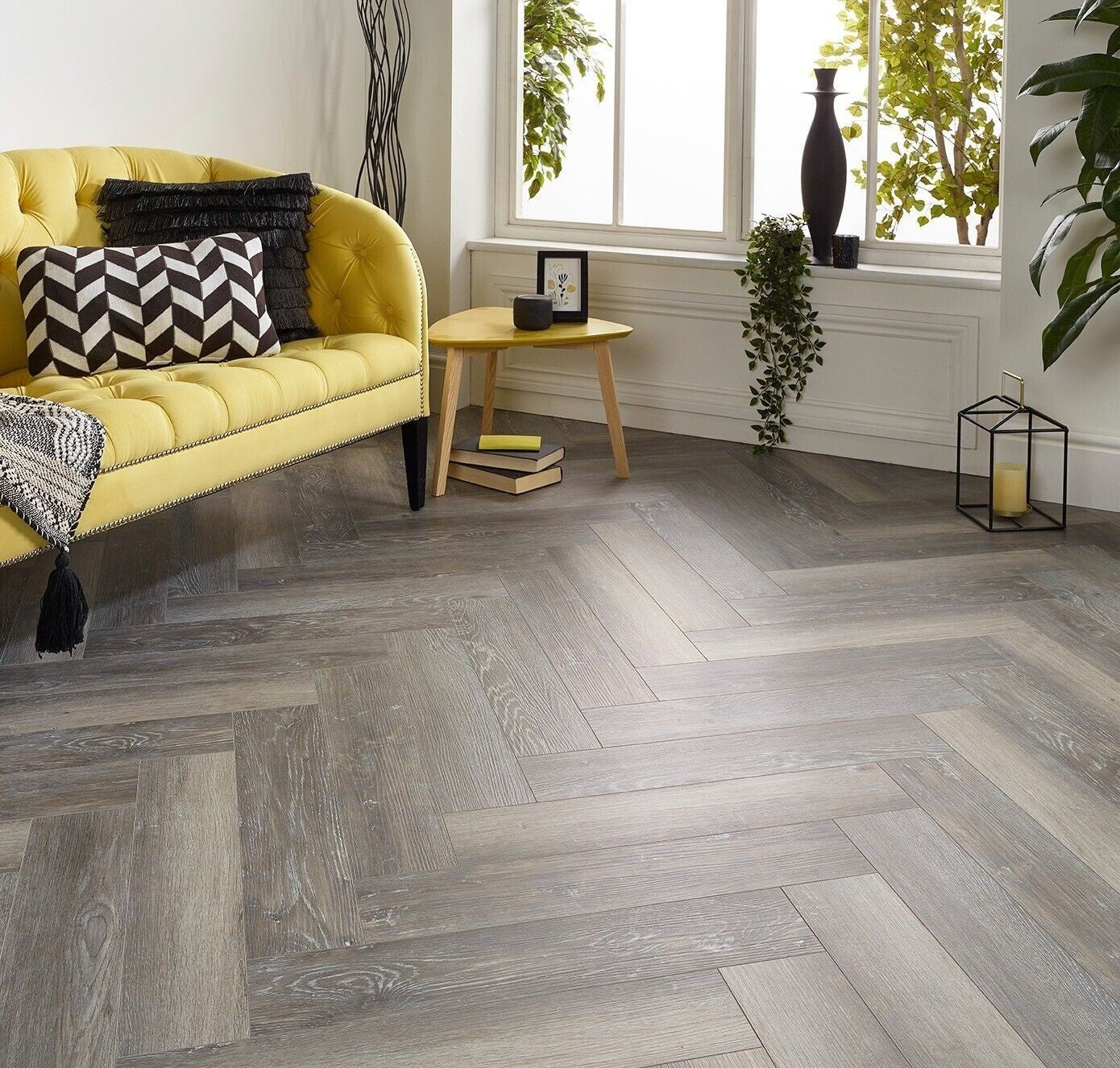 Regalia Shadow Oak 6mm Herringbone LVT Rigid Core Click Luxury Vinyl Tile Flooring - Image 3
