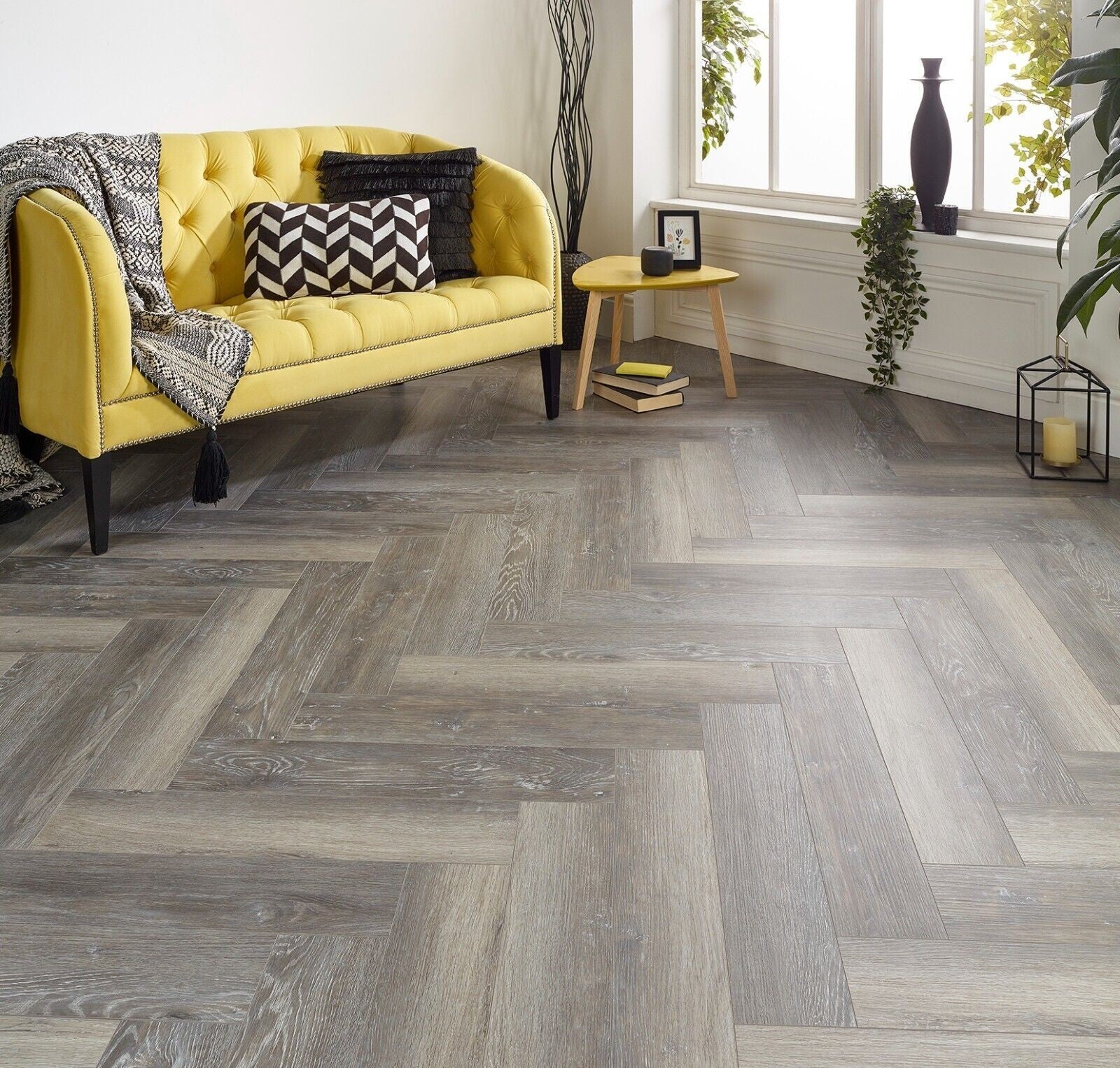 Regalia Shadow Oak 6mm Herringbone LVT Rigid Core Click Luxury Vinyl Tile Flooring - Image 4