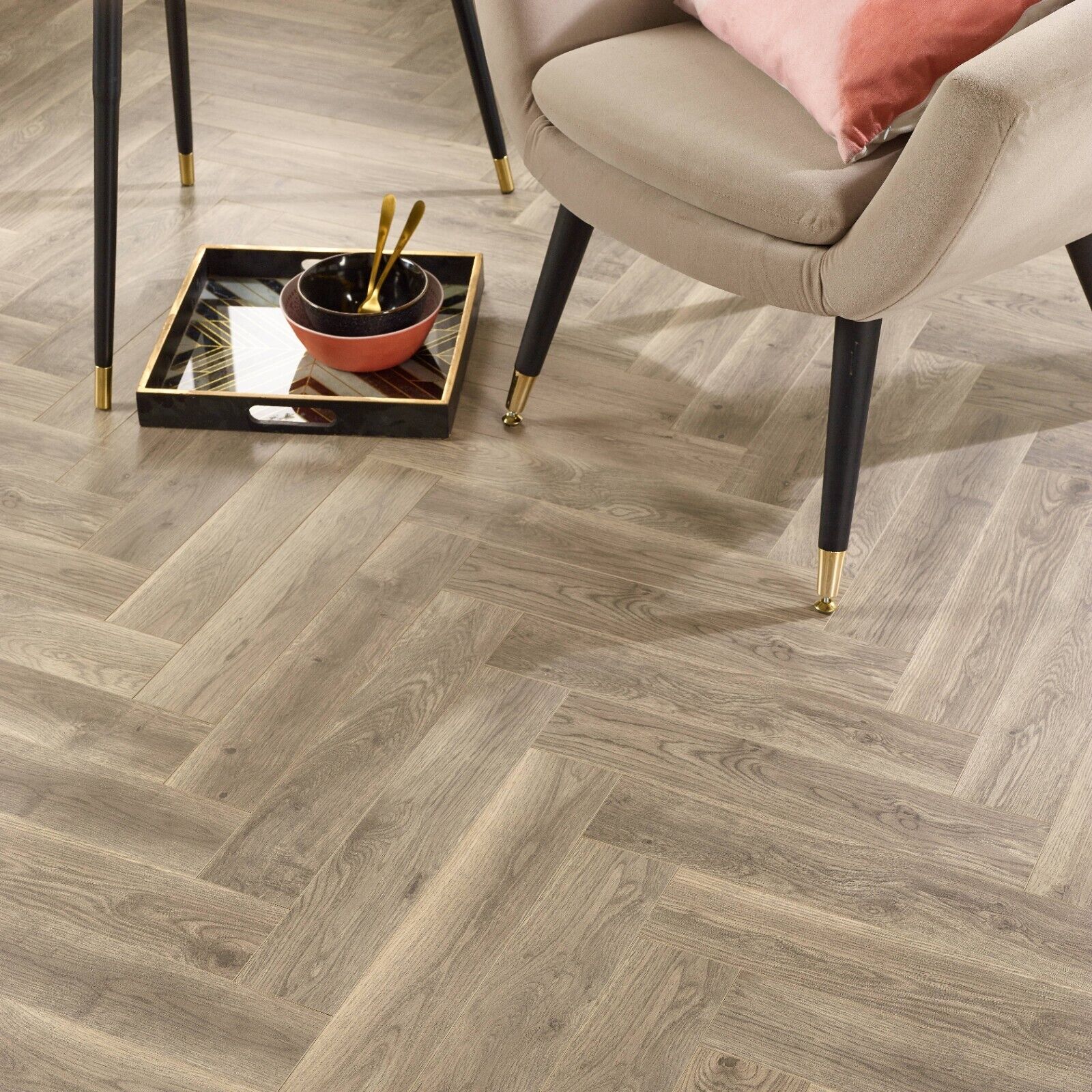 Starward Nocturne 12mm Herringbone Laminate Flooring - Image 4