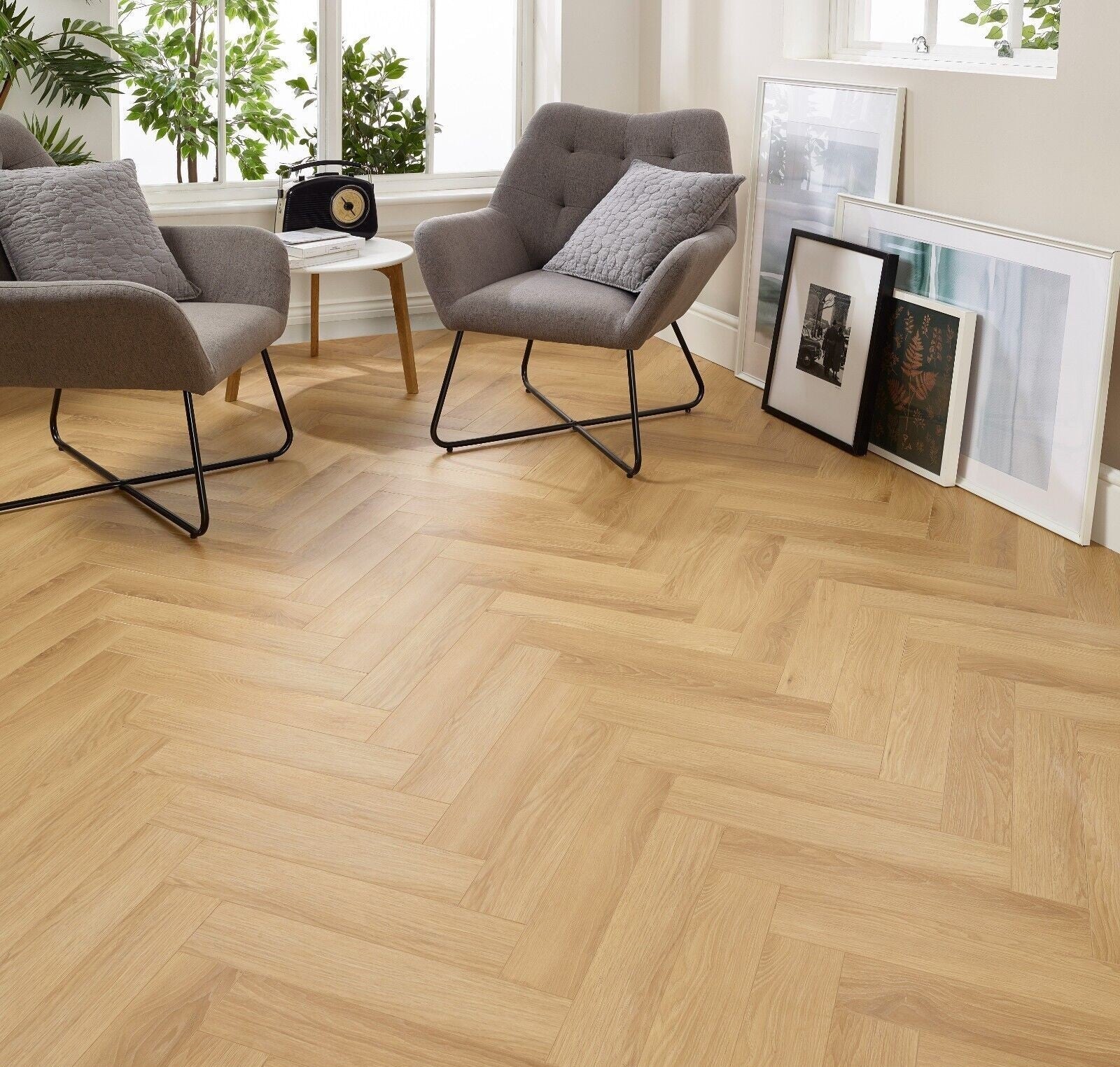Starward Sand 12mm Herringbone Laminate Flooring - Image 4