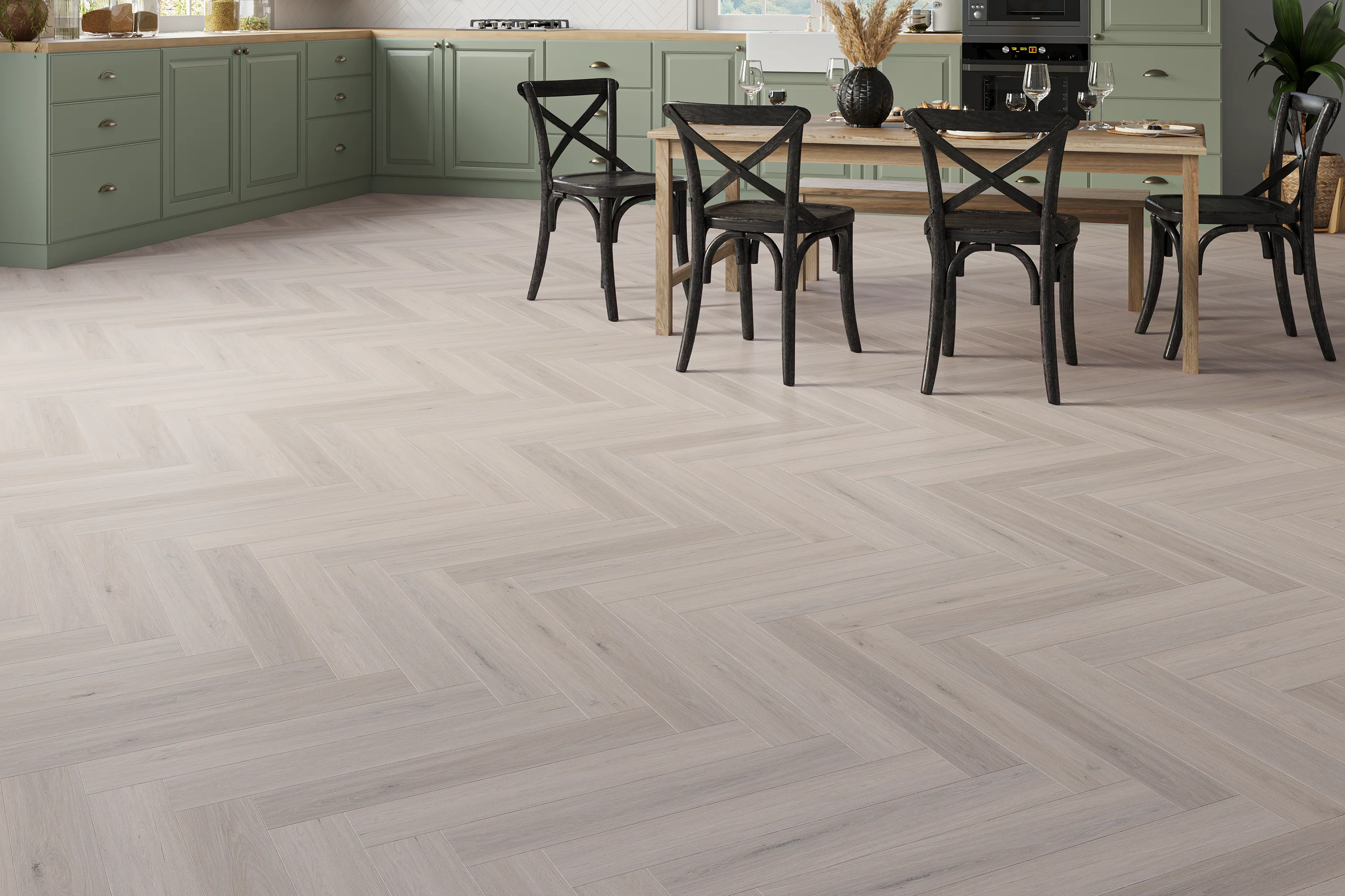 Fairford Oak Herringbone LVT Rigid Core SPC Click Luxury Vinyl Tile Flooring - Image 5