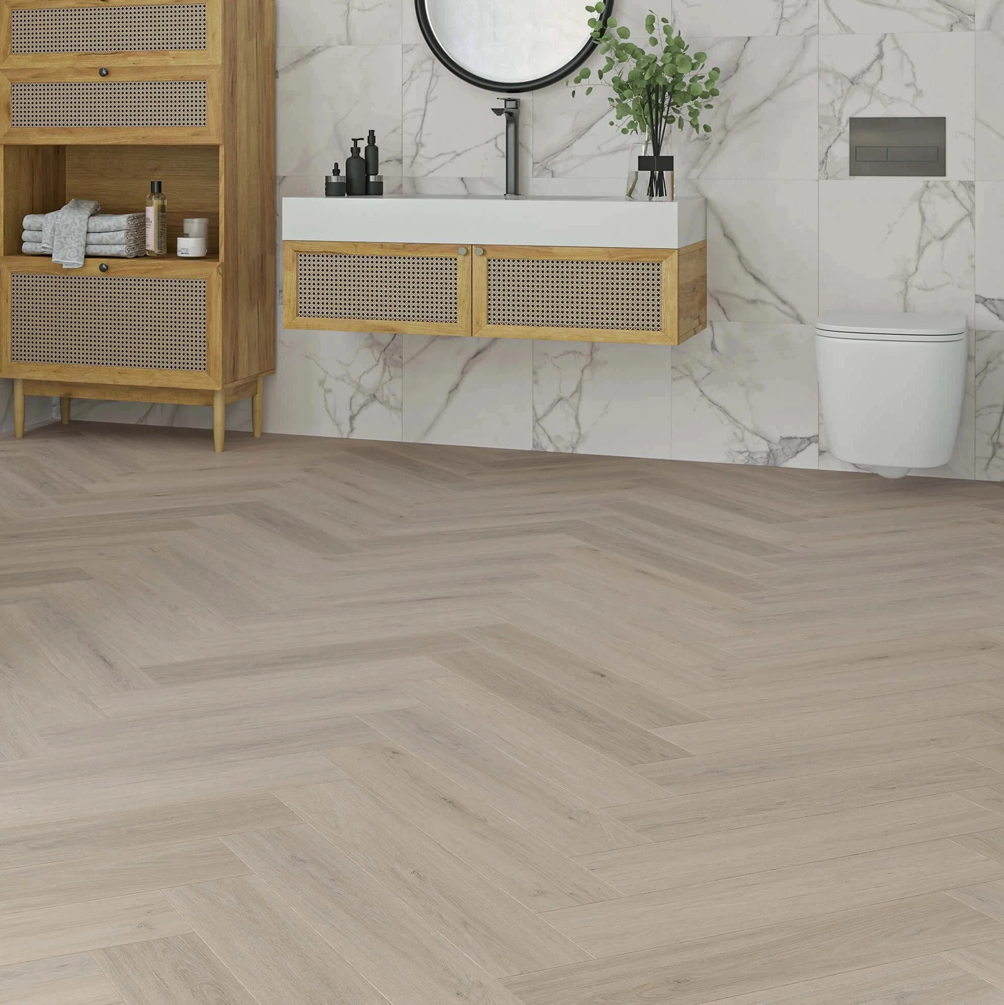 Fairford Oak Herringbone LVT Rigid Core SPC Click Luxury Vinyl Tile Flooring - Image 6