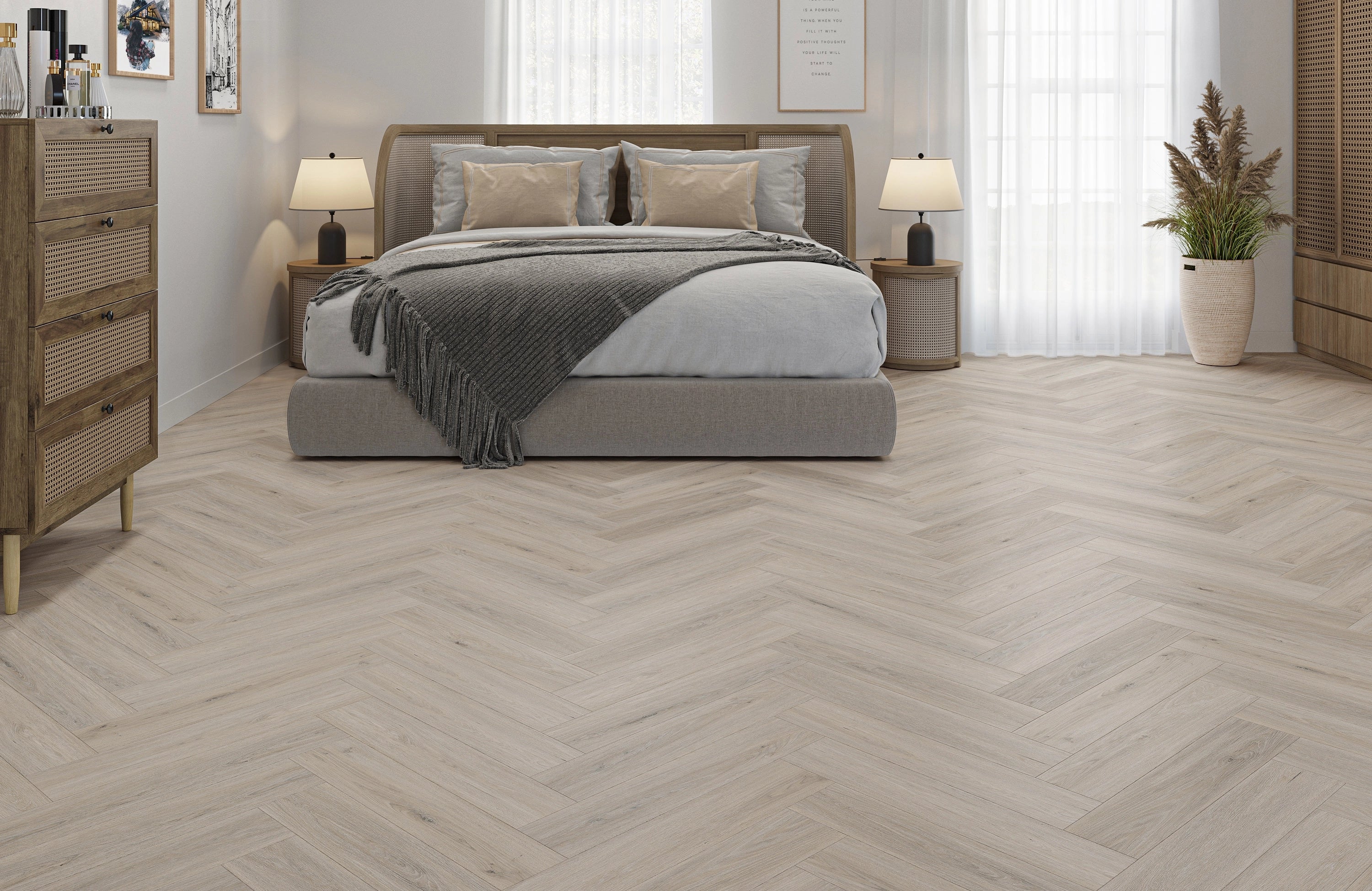 Fairford Oak Herringbone LVT Rigid Core SPC Click Luxury Vinyl Tile Flooring - Image 8