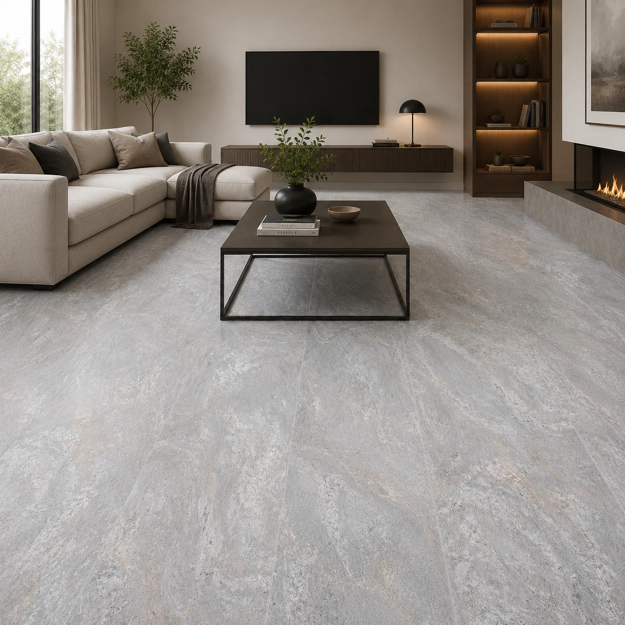 Grey Tile Waterproof Luxury Liora Oak 8mm Laminate Flooring