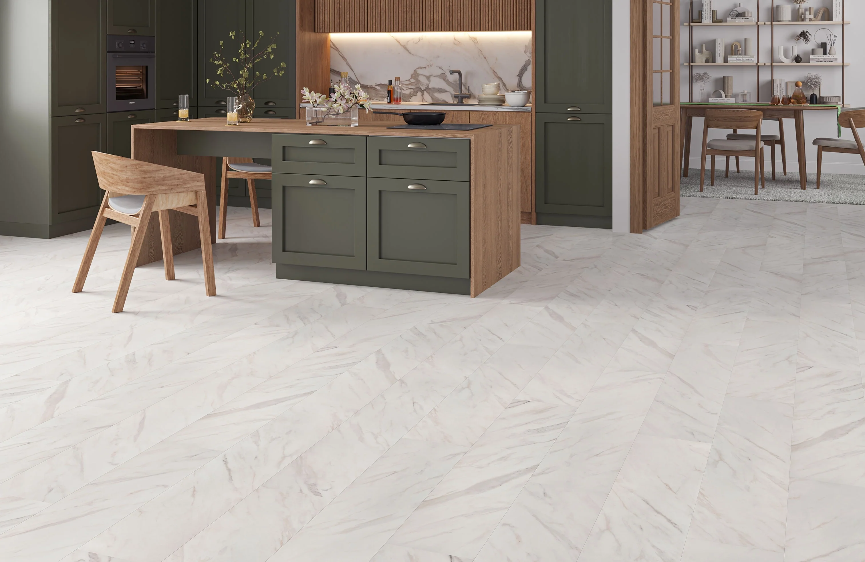Marble TIle Waterproof Luxury Lumena Oak 8mm Laminate Flooring - Image 3