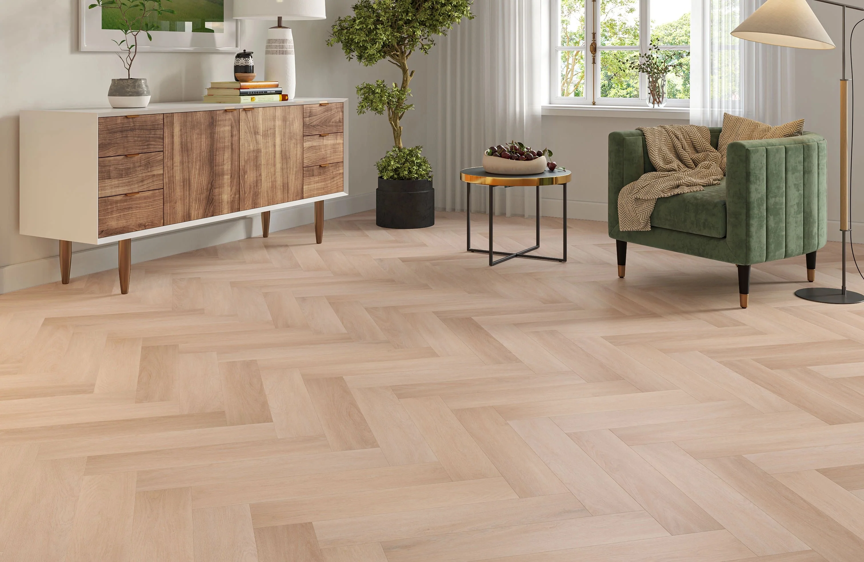 Waterproof Oak Haven Herringbone LVT Rigid Core SPC Click Luxury Vinyl Tile Flooring - Image 3