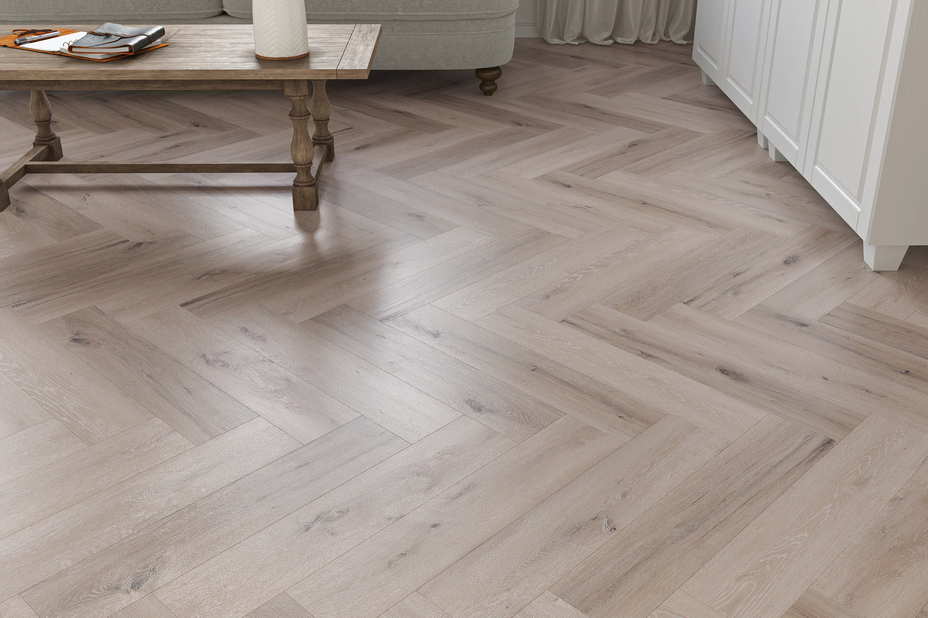 Waterproof Sandringham Oak Herringbone LVT Rigid Core SPC Click Luxury Vinyl Tile Flooring - Image 4