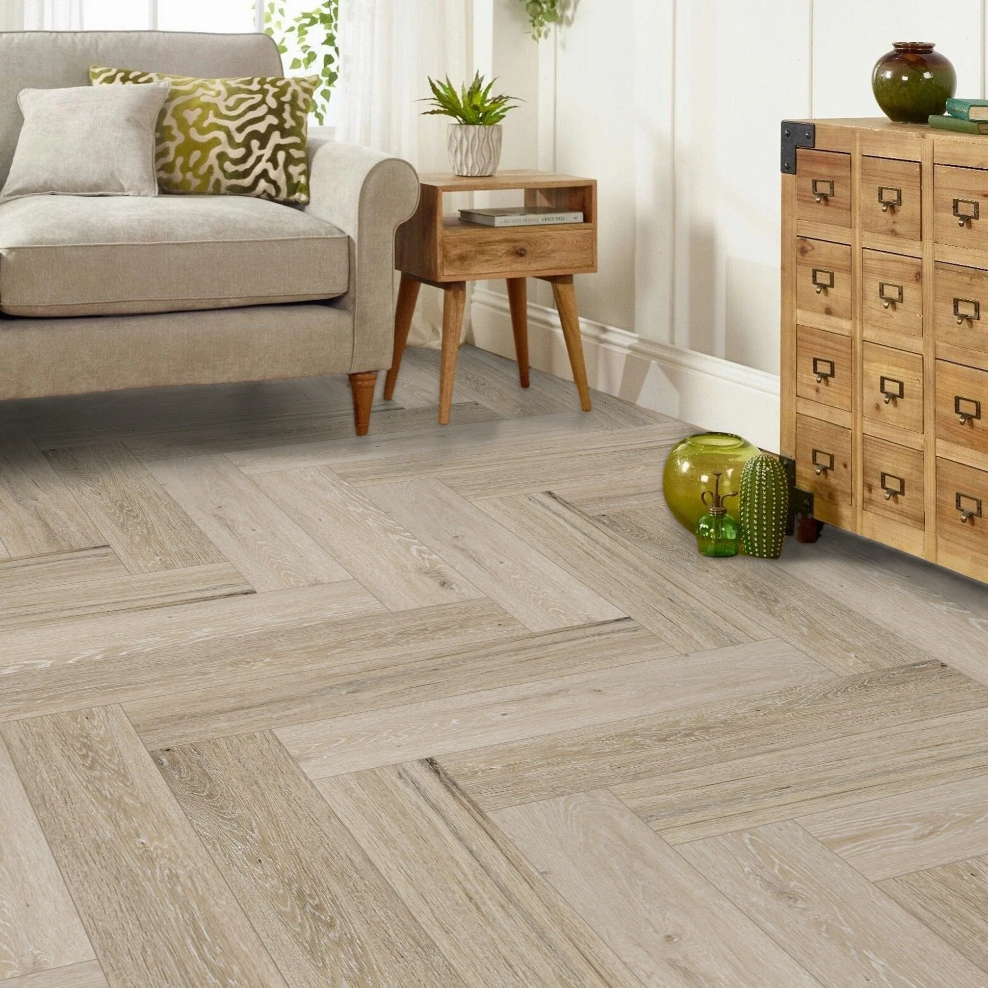 Waterproof Sandringham Oak Herringbone LVT Rigid Core SPC Click Luxury Vinyl Tile Flooring - Image 5