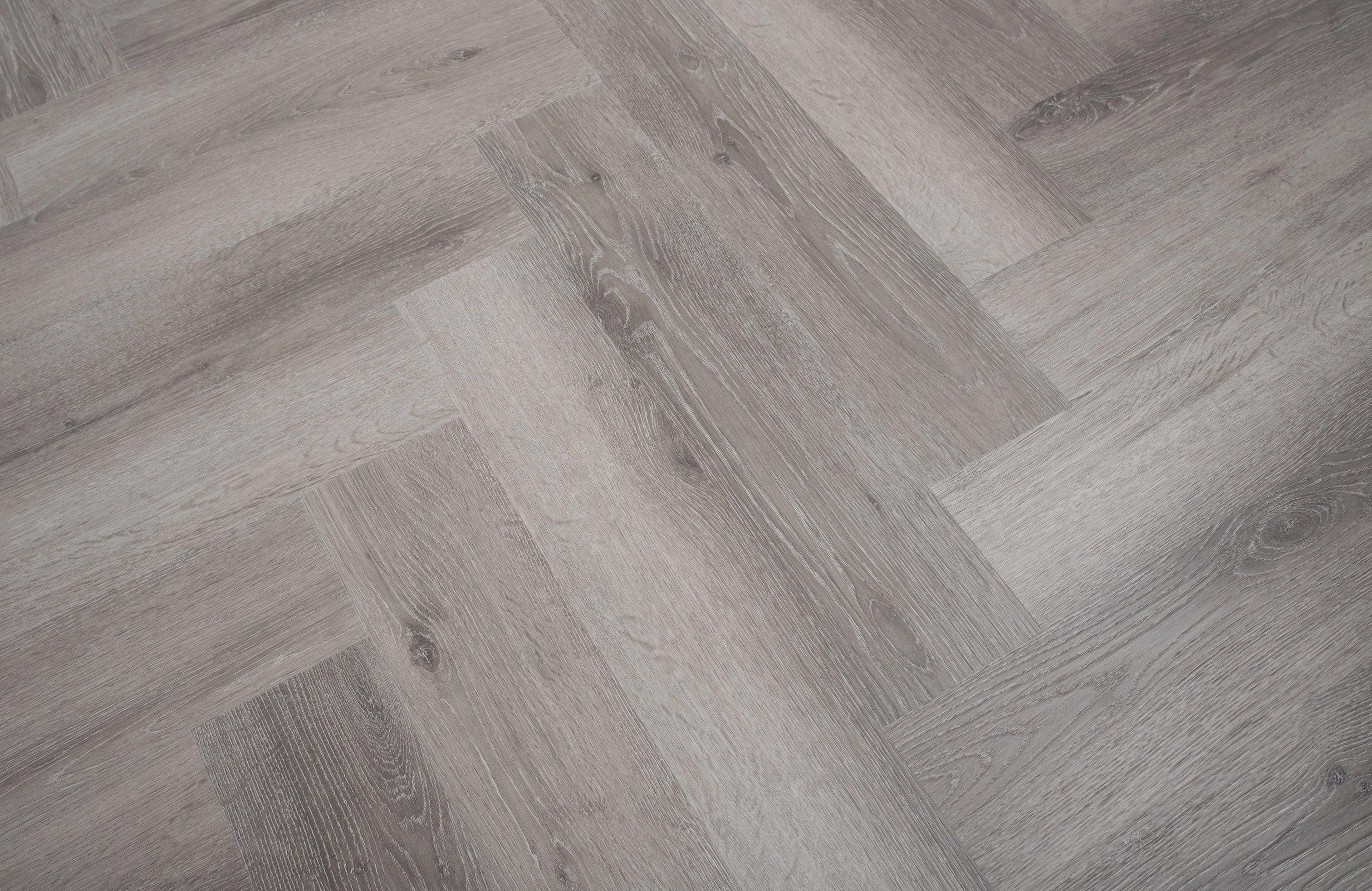 Waterproof Titan Grey Oak Herringbone LVT Rigid Core SPC Click Luxury Vinyl Tile Flooring - Image 3