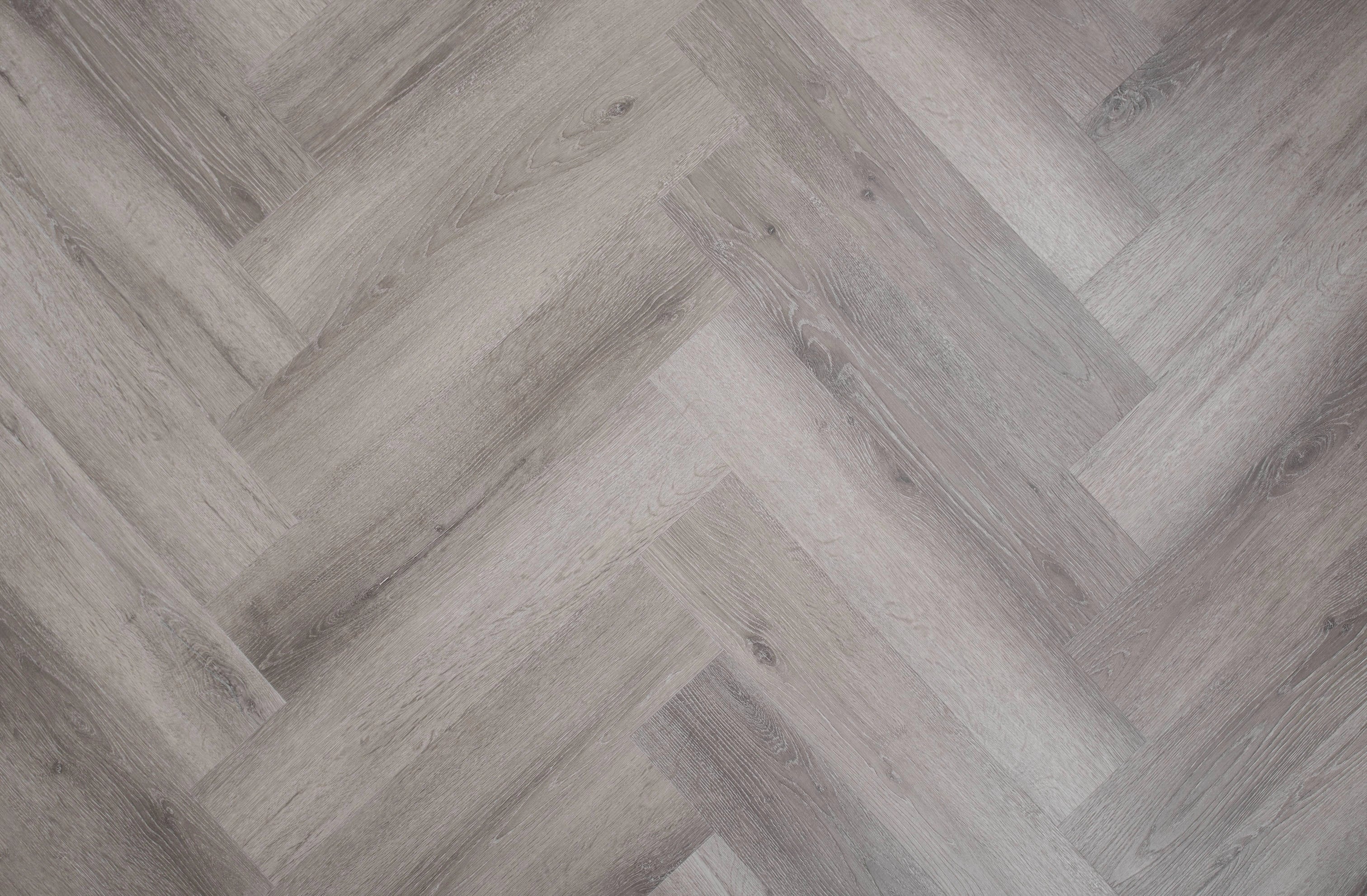 Waterproof Titan Grey Oak Herringbone LVT Rigid Core SPC Click Luxury Vinyl Tile Flooring - Image 4