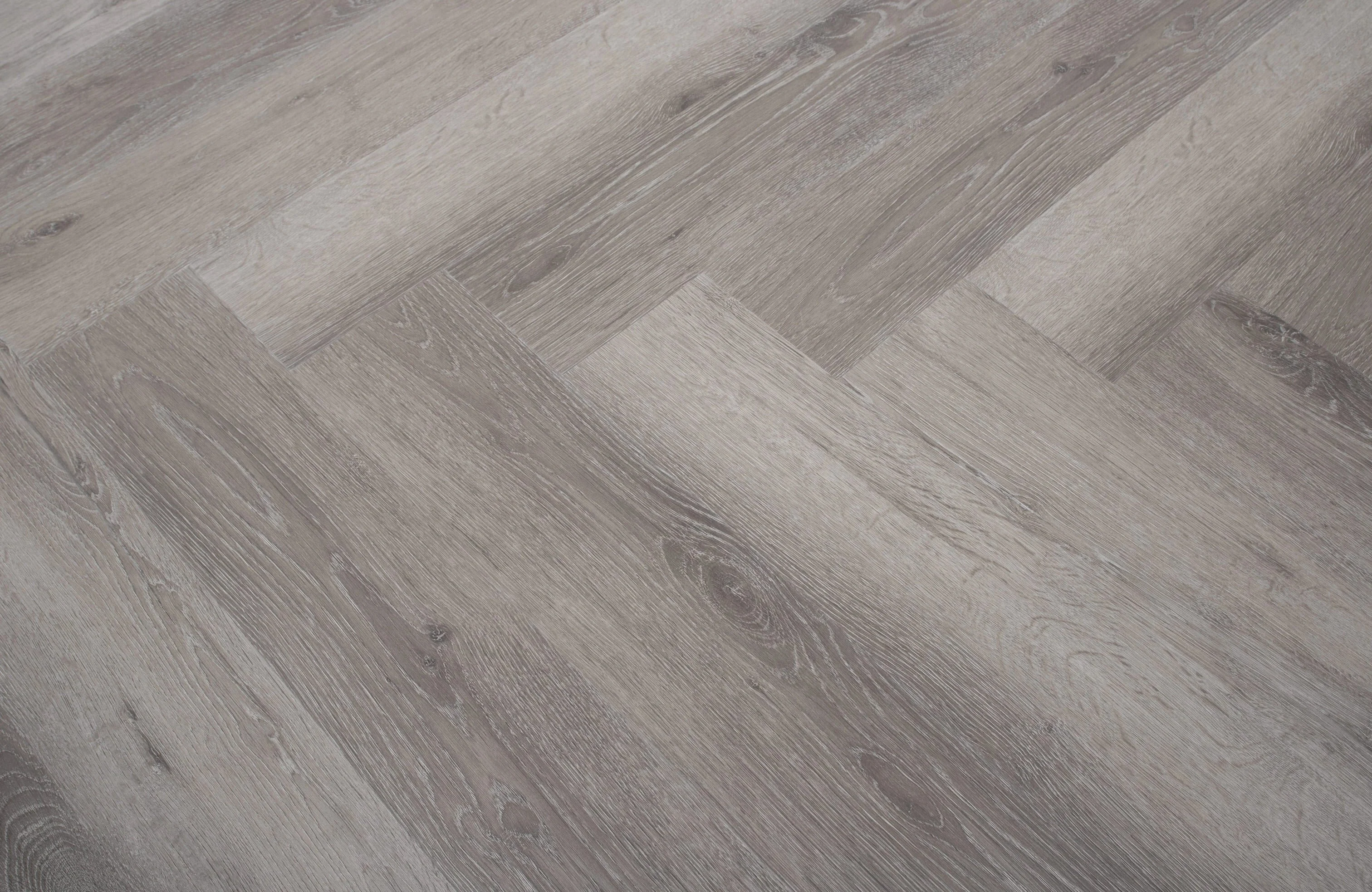 Waterproof Titan Grey Oak Herringbone LVT Rigid Core SPC Click Luxury Vinyl Tile Flooring - Image 5